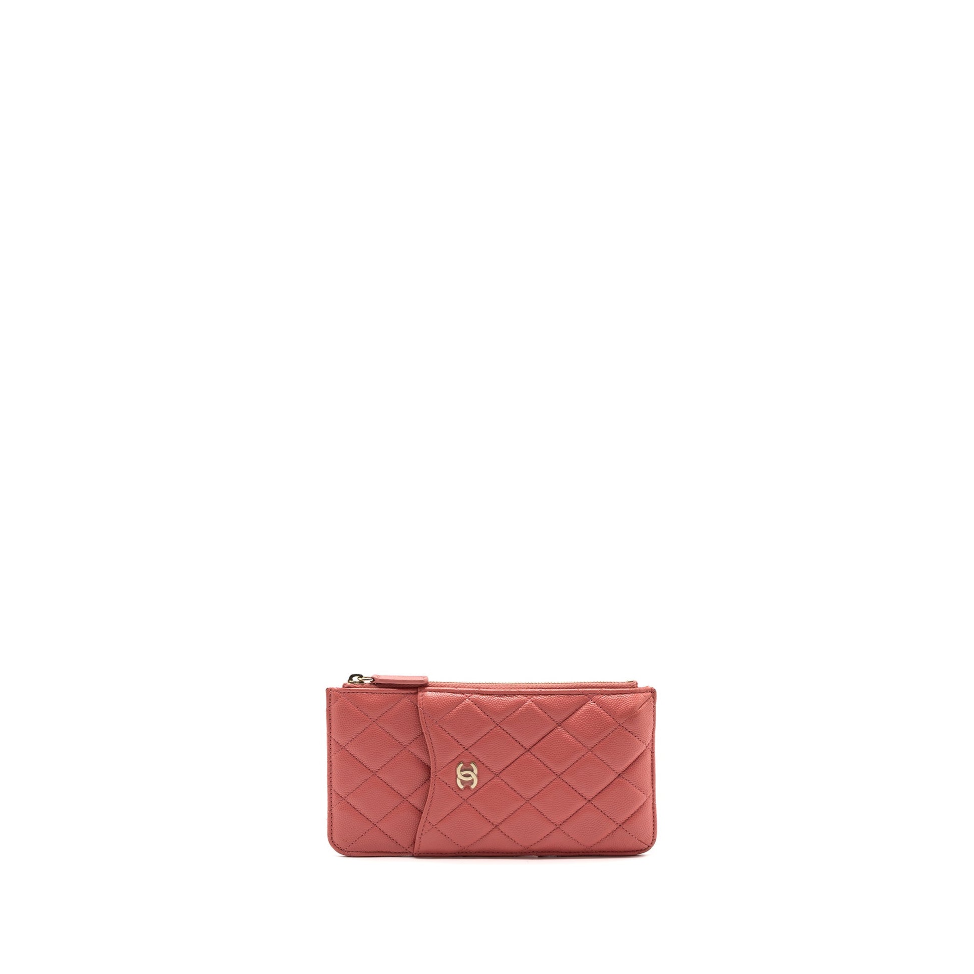Chanel Phone Card Holder Caviar LGHW Pink Wallet Case