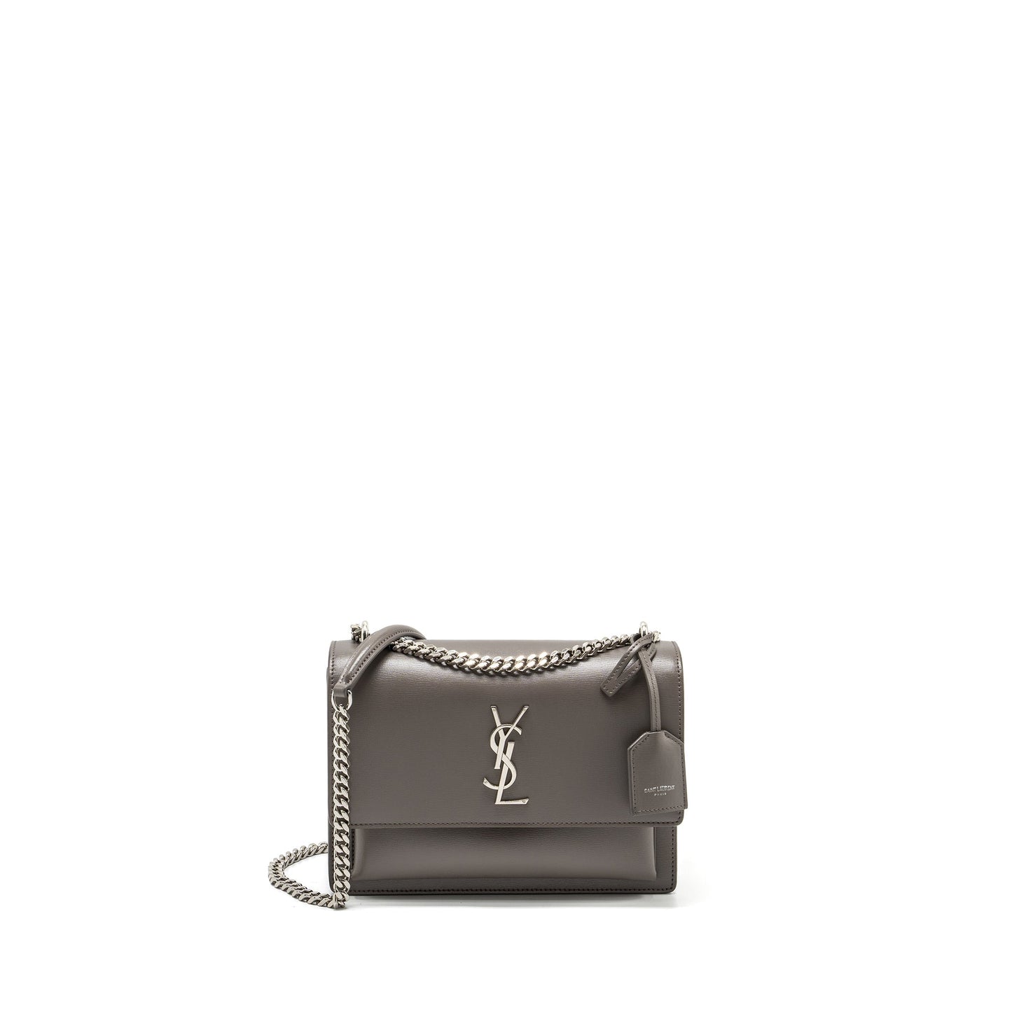 YSL Saint Laurent YSL Saint Sunset Purse Calfskin Grey Travel Medium Travel Bag