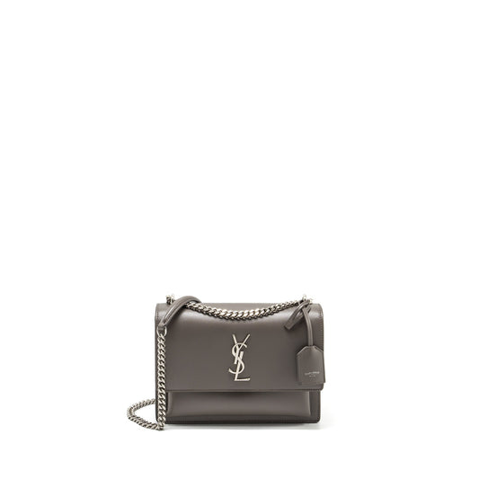 YSL Saint Laurent YSL Saint Sunset Purse Calfskin Grey Travel Medium Travel Bag