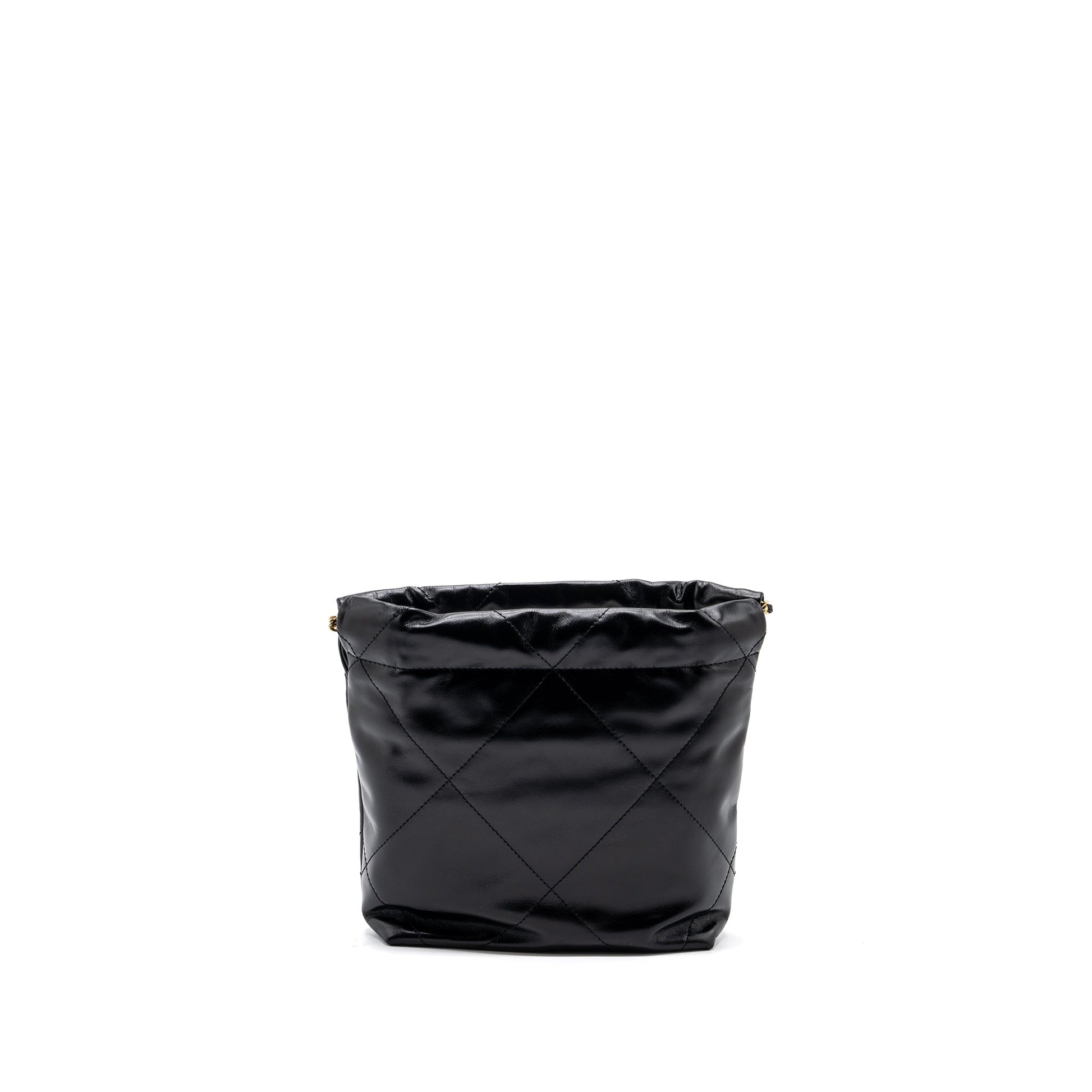 Chanel 22 Shiny Calfskin GHW microchip Black Mini Bag