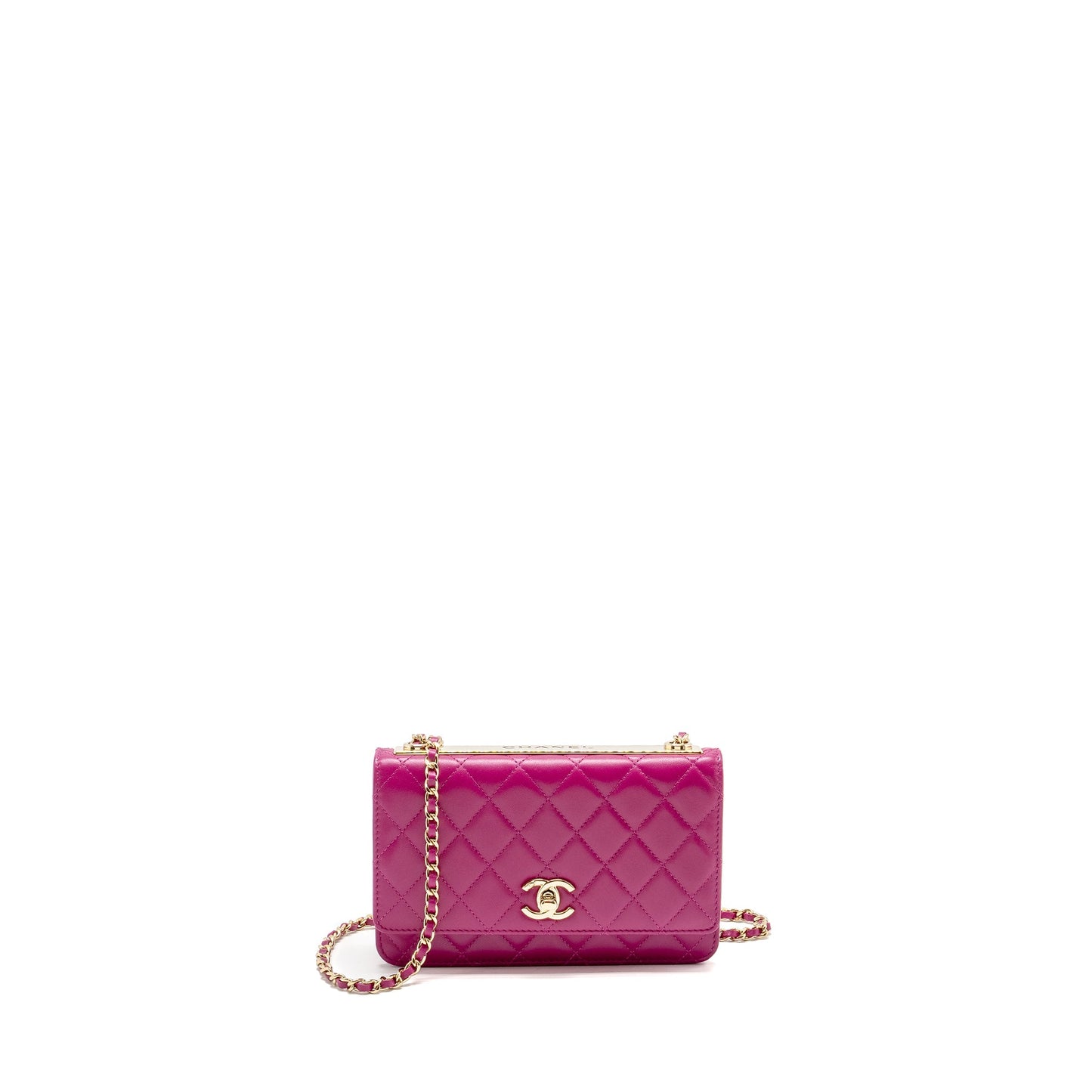 Chanel Trendy CC on Lambskin Fuchsia GHW Pink Wallet Case
