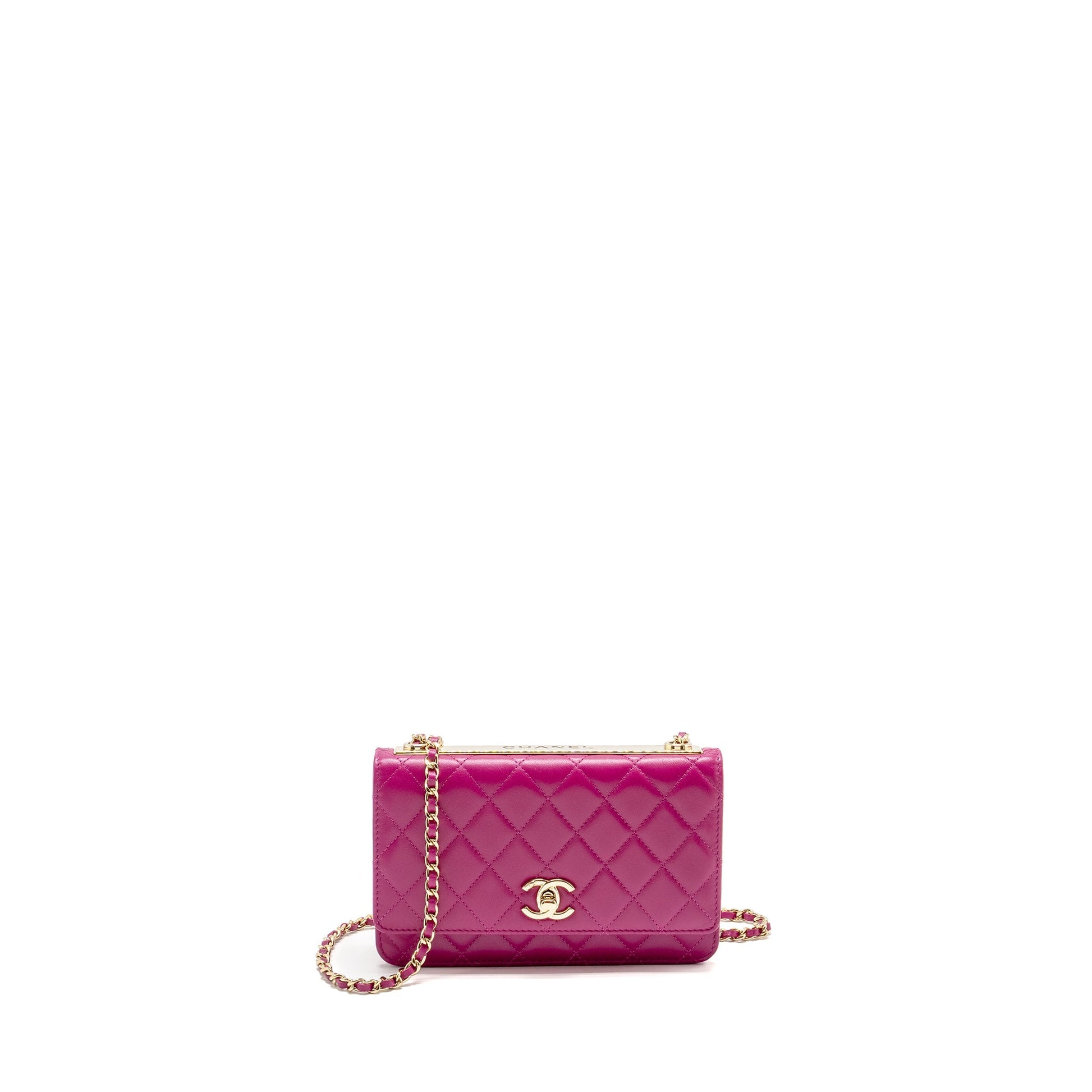 Chanel Trendy CC on Lambskin Fuchsia GHW Pink Wallet Case