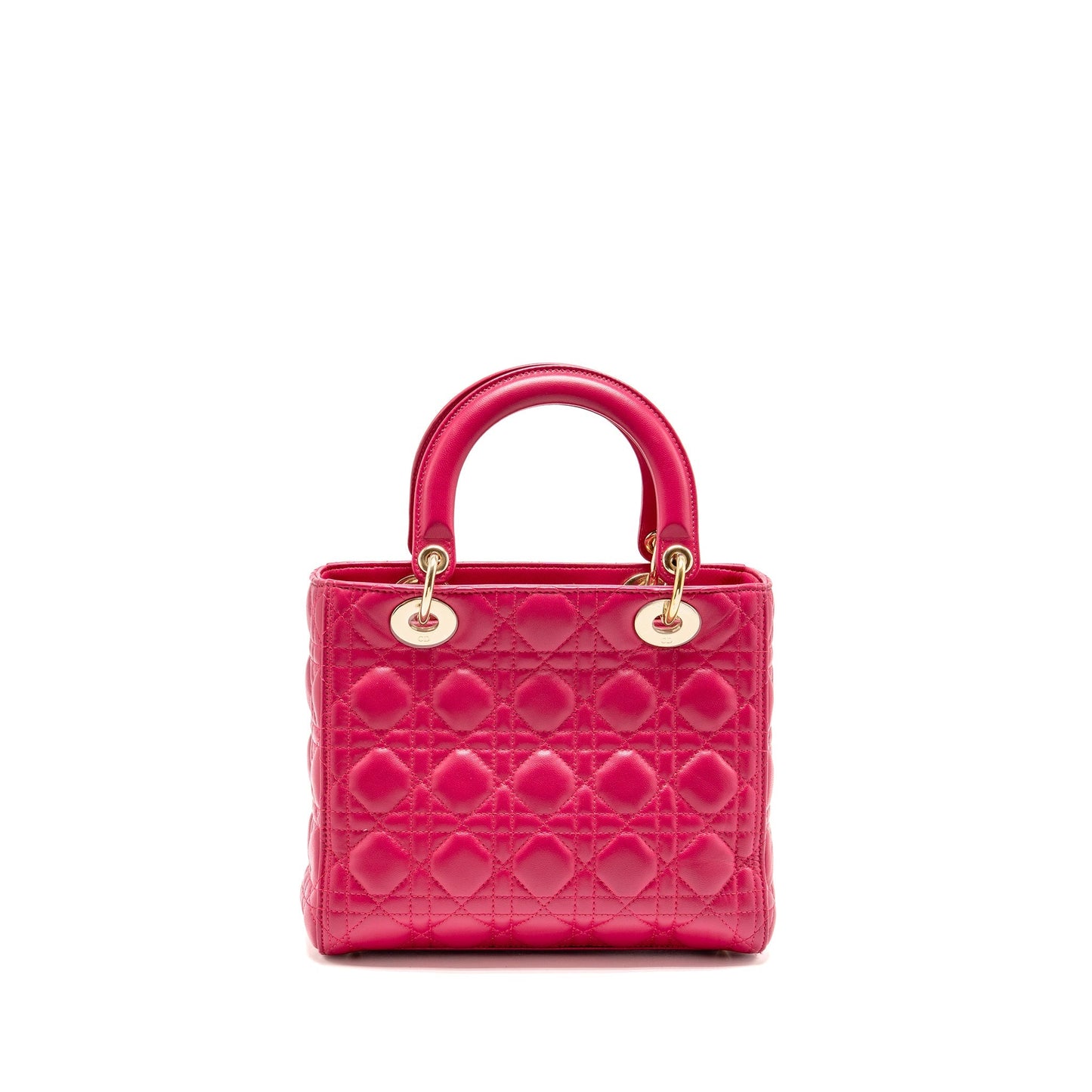Dior Lady Lambskin Handbag Pink Medium Travel Bag Pink Handbag