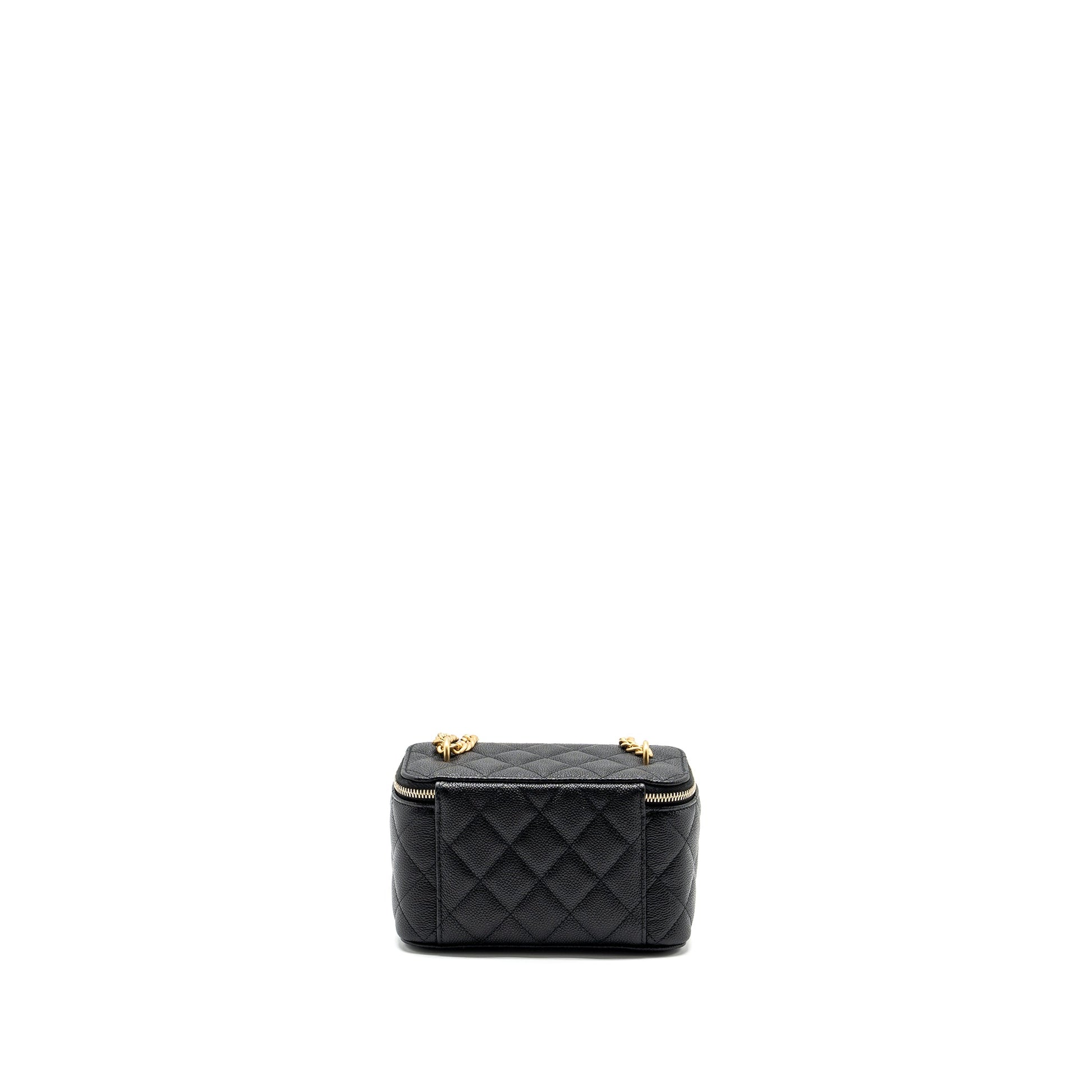 Chanel Coco Love Long Vanity Adjustable Caviar Black Handbag