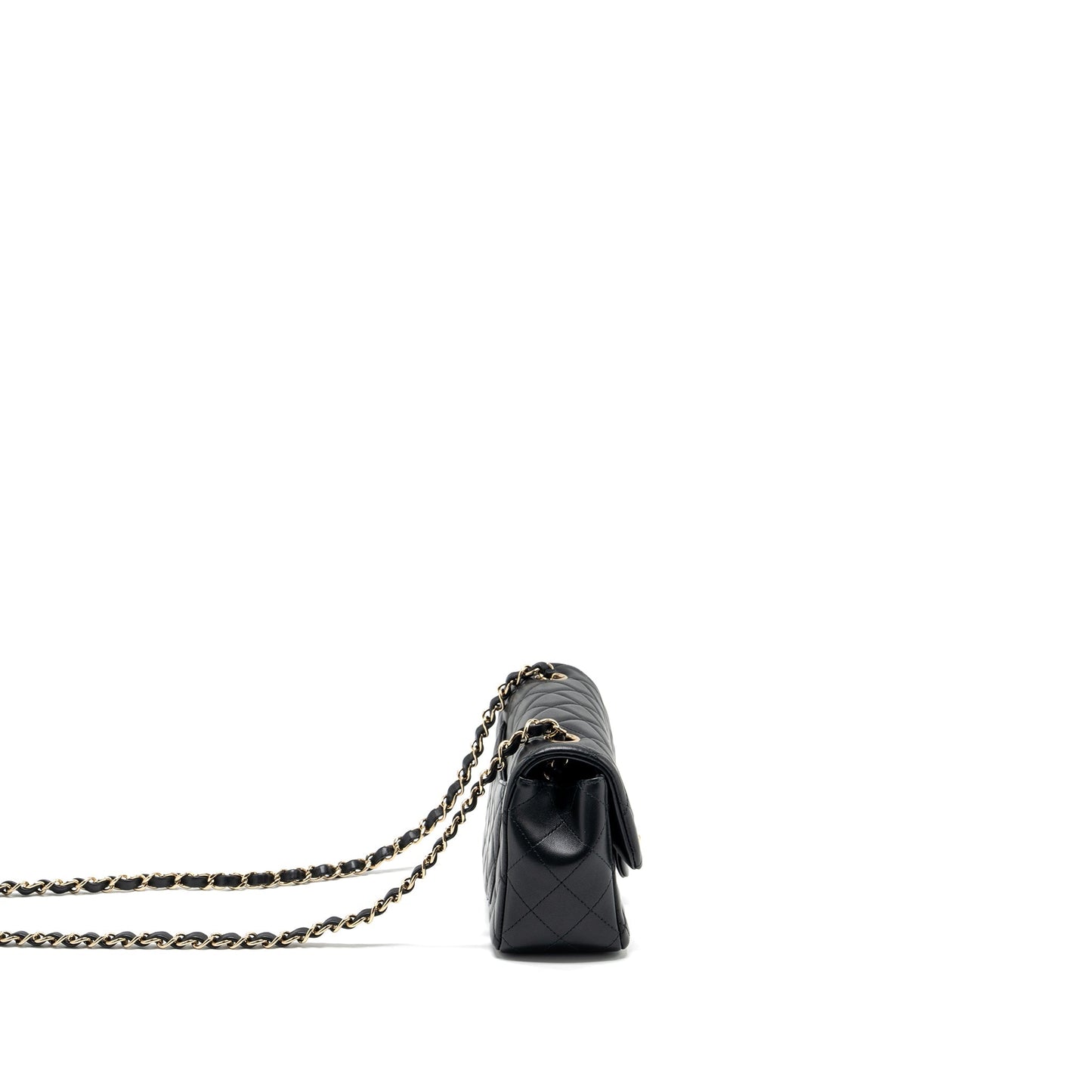 Chanel Mini Rectangular Flap Lambskin Black Lghw Jewelry