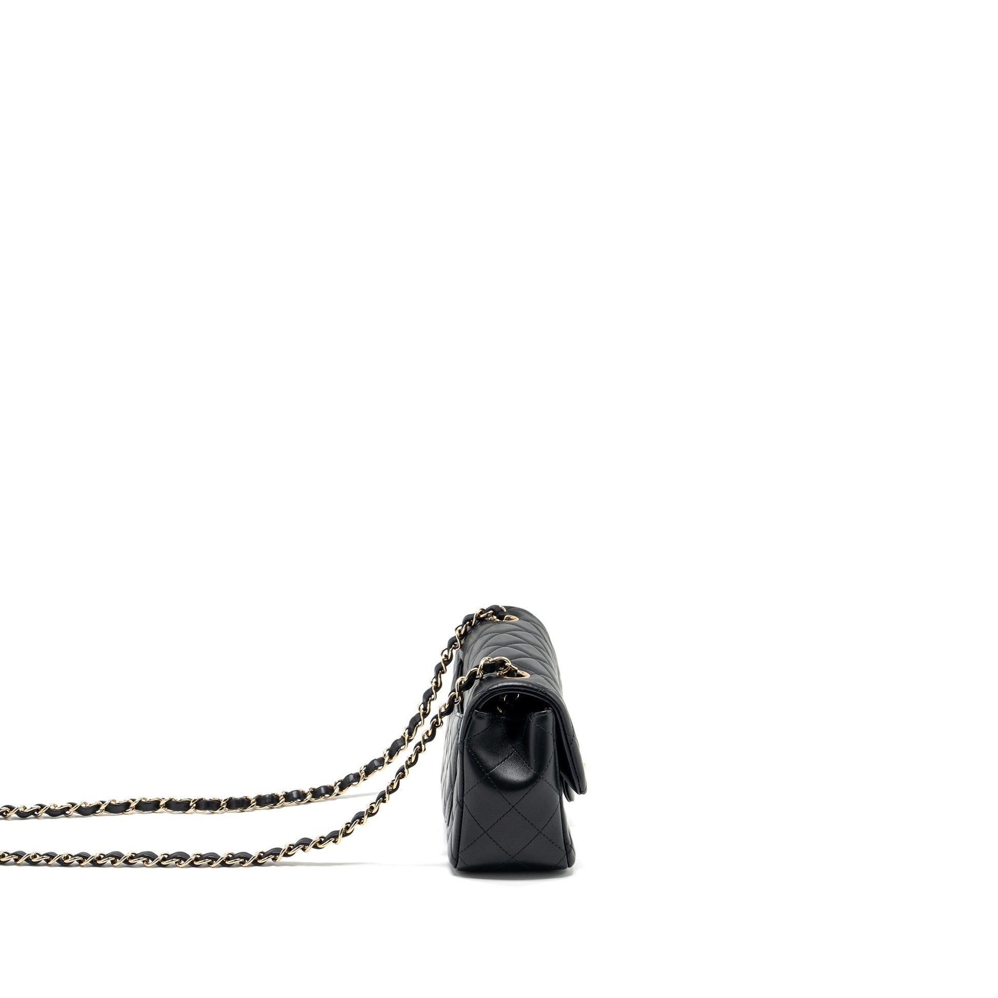 Chanel Mini Rectangular Flap Lambskin Black Lghw Jewelry