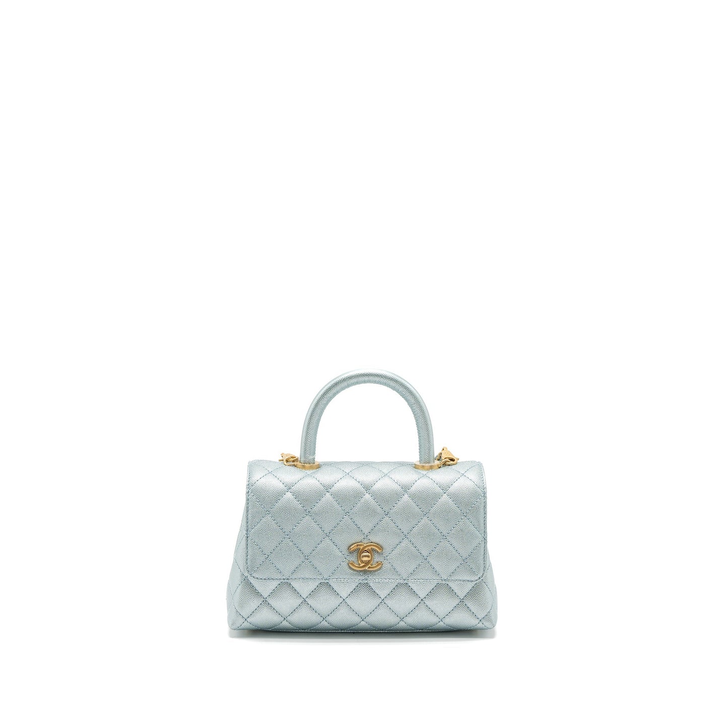 Chanel Coco Handle Caviar ip Blue Small Handbag