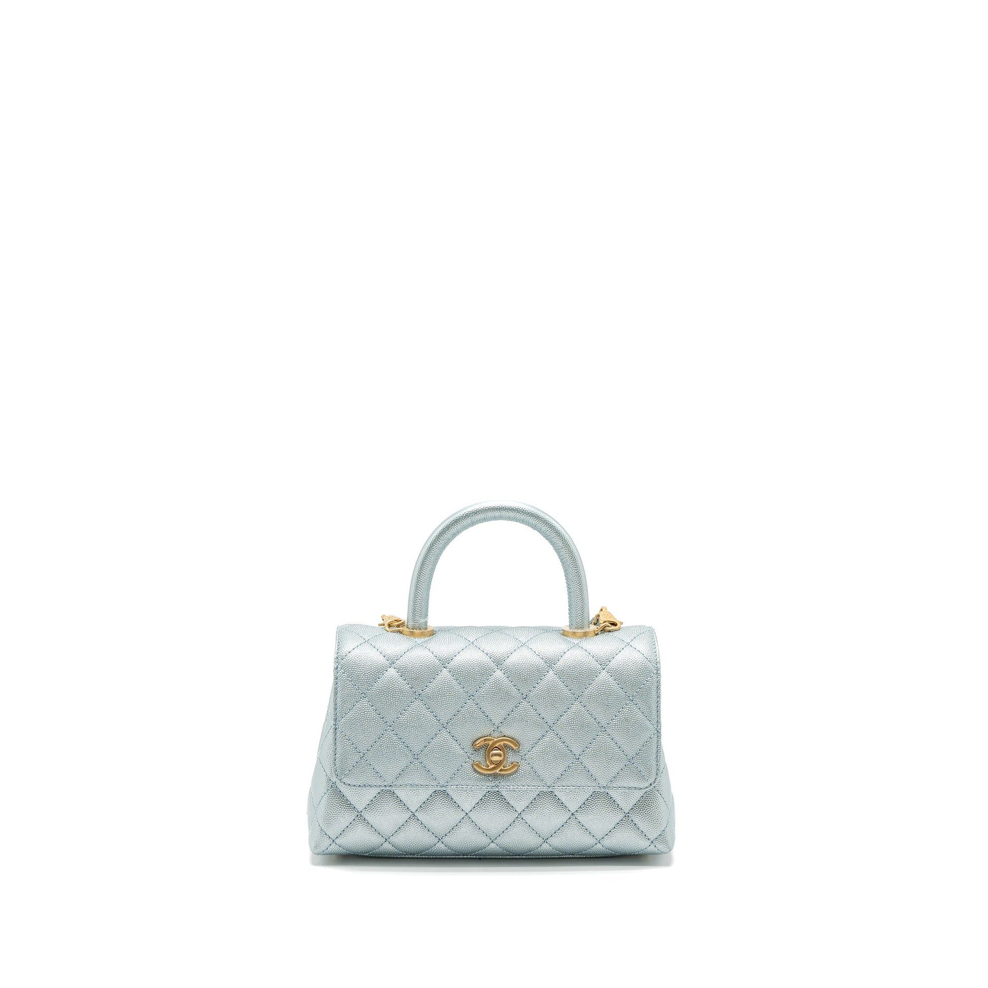 Chanel Coco Handle Caviar ip Blue Small Handbag