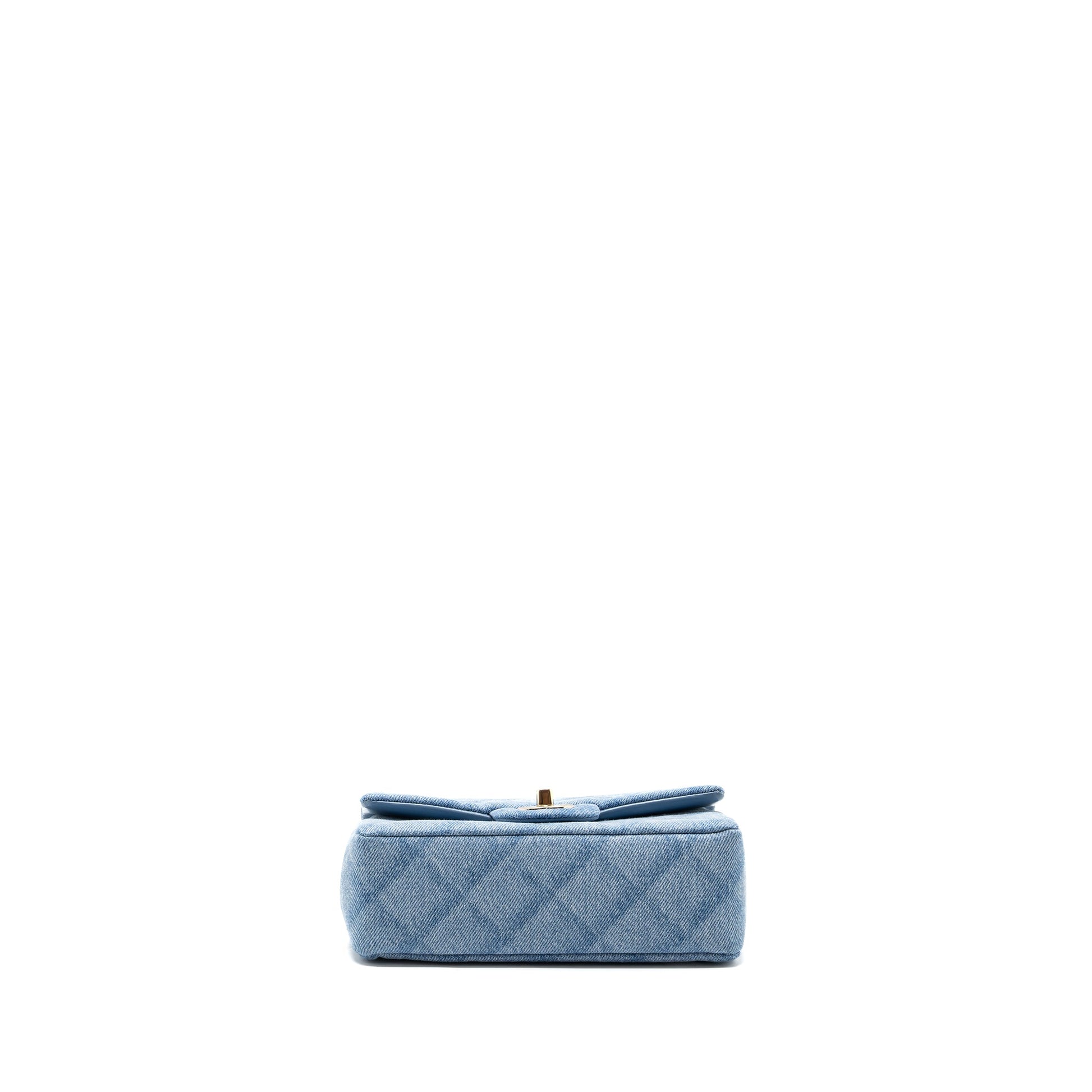 Chanel 22B Rectangular Flap Denim Light LGHW Blue Shoulder Bag