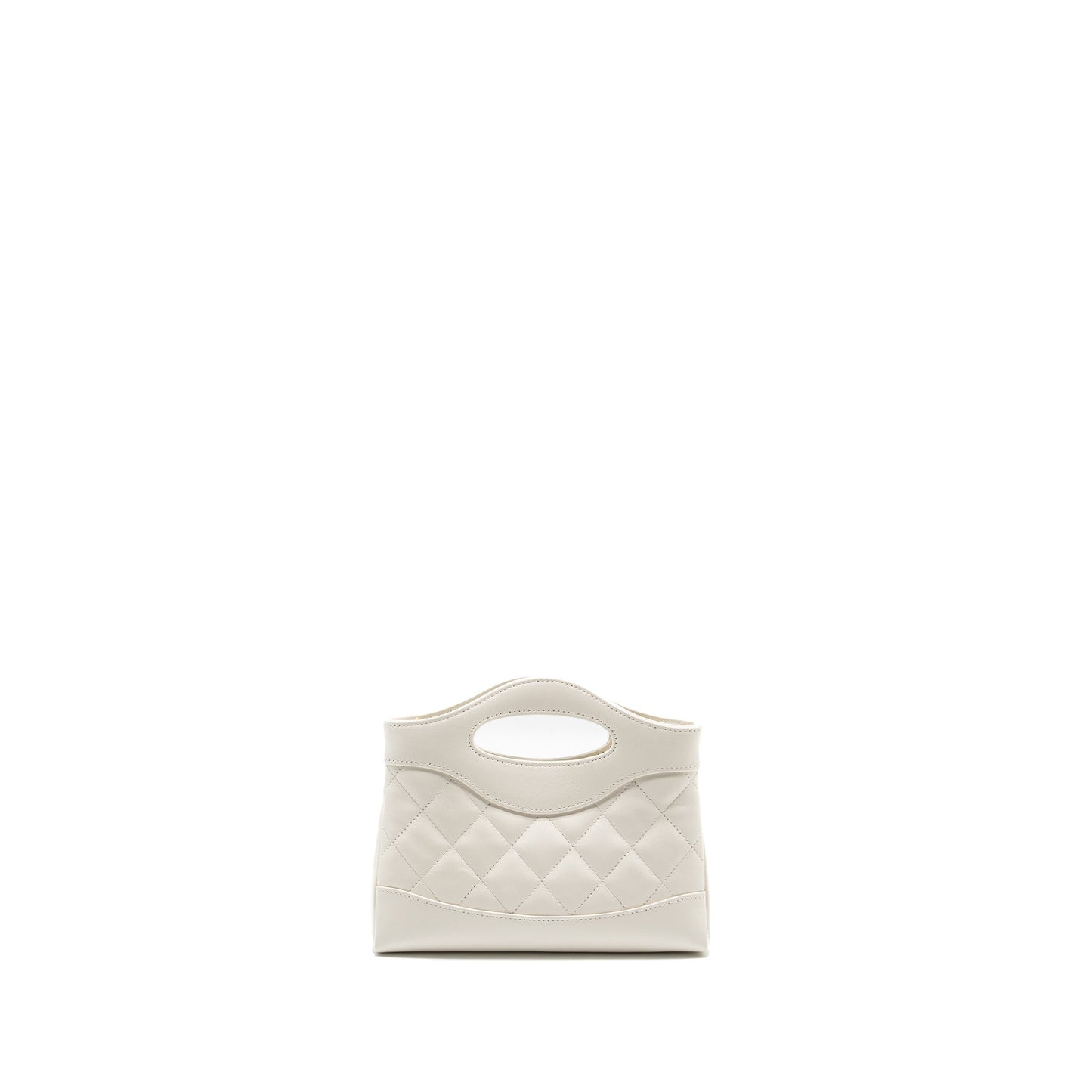 Chanel 31 Shiny Calfskin LGHW Microchip White Clutch Bag
