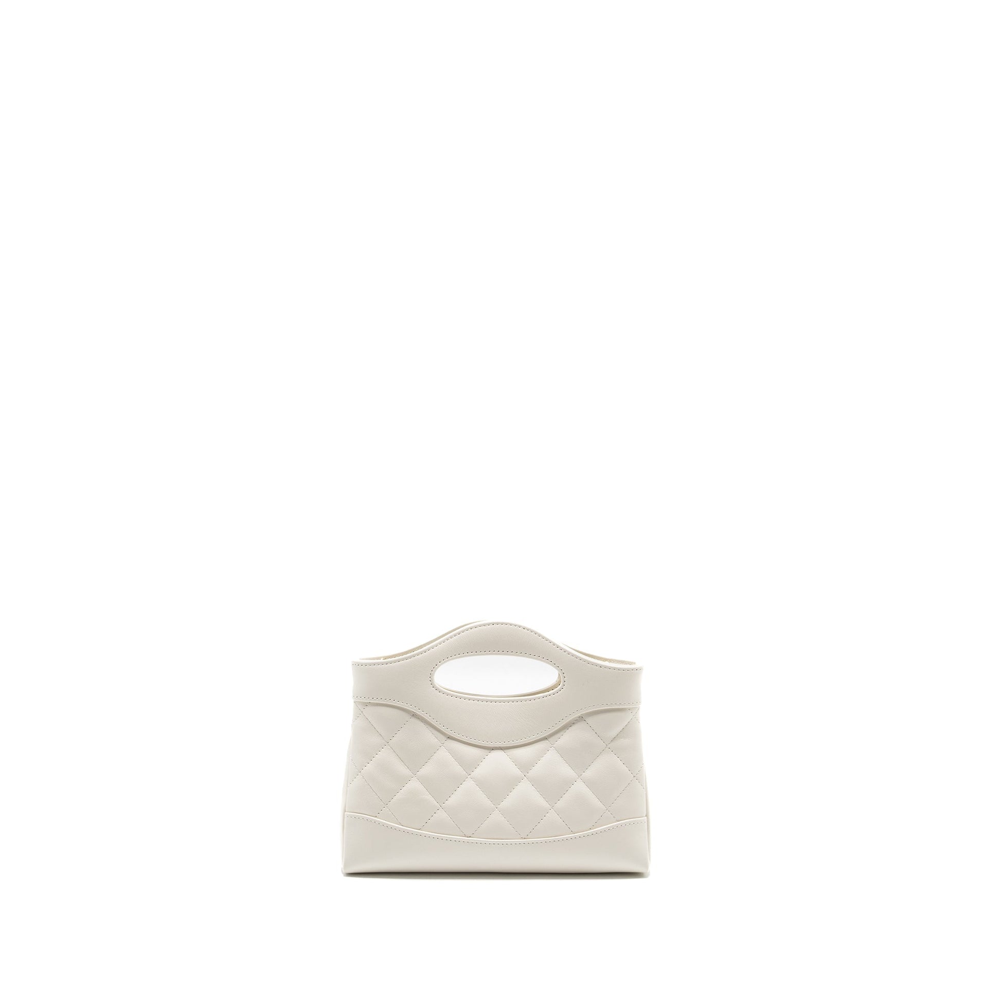 Chanel 31 Shiny Calfskin LGHW Microchip White Clutch Bag