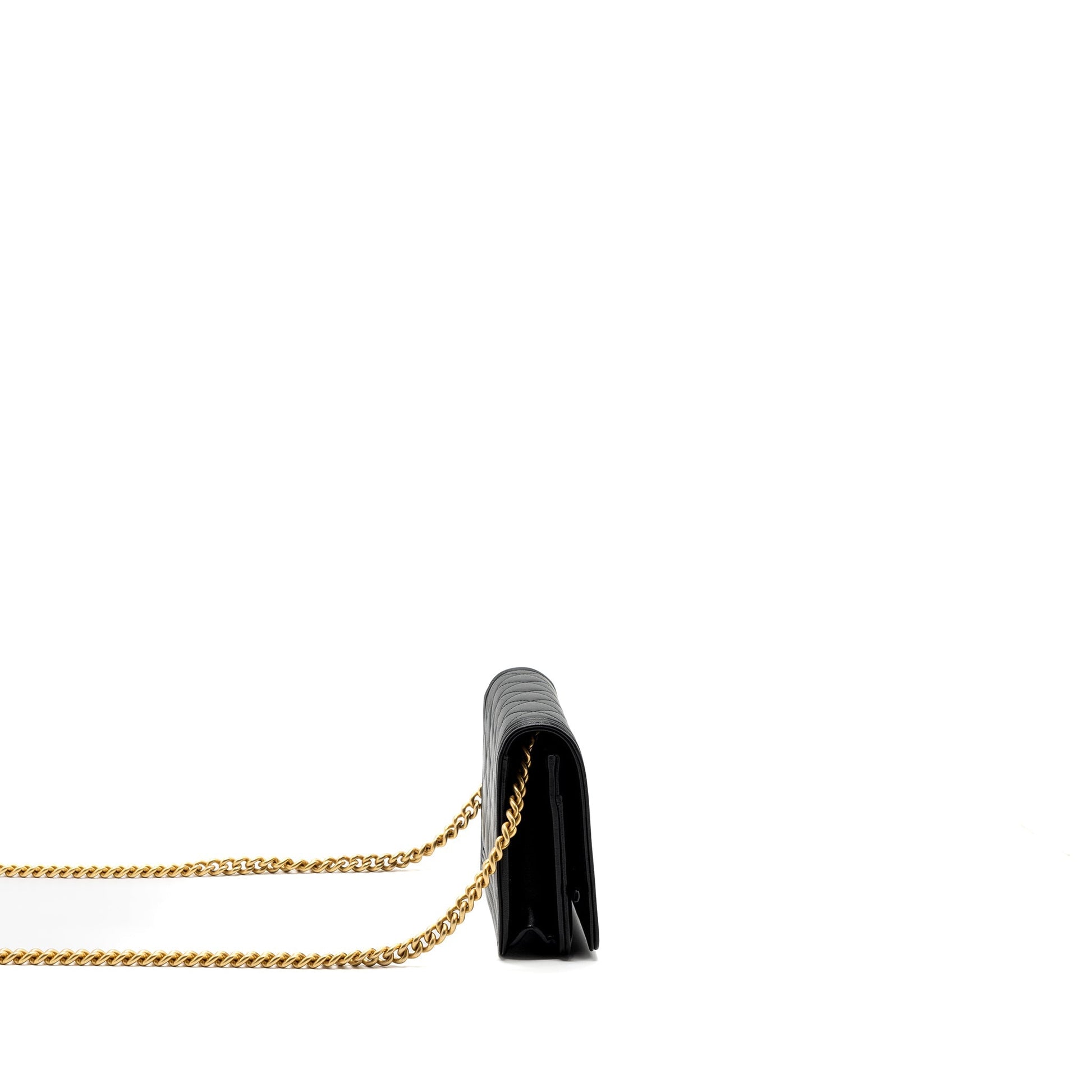 Chanel Boy On Lambskin GHW Microchip Black Wallet Case