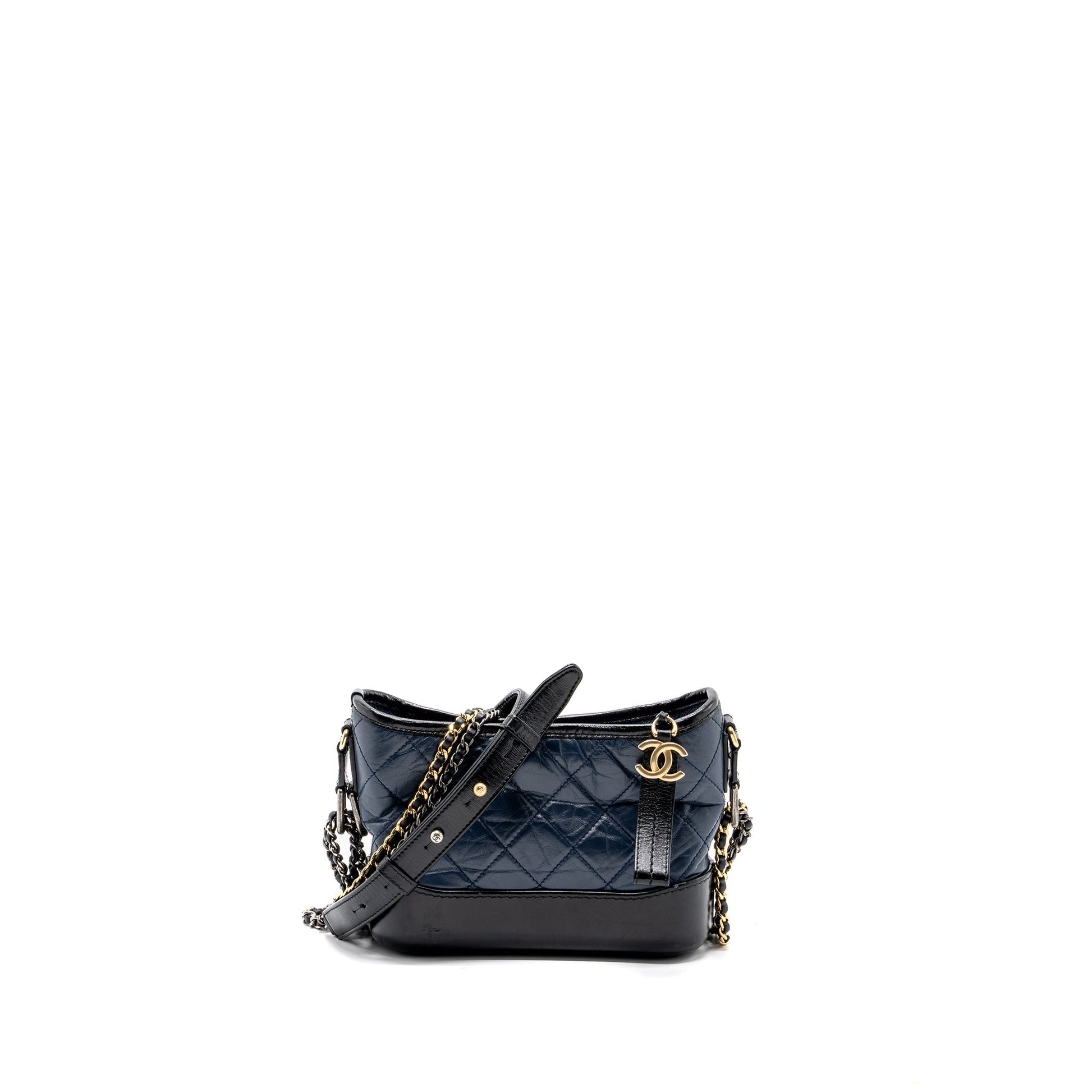 Chanel gabrielle hobo calfskin hardware Multicolor Black Blue Small Shoulder Bag
