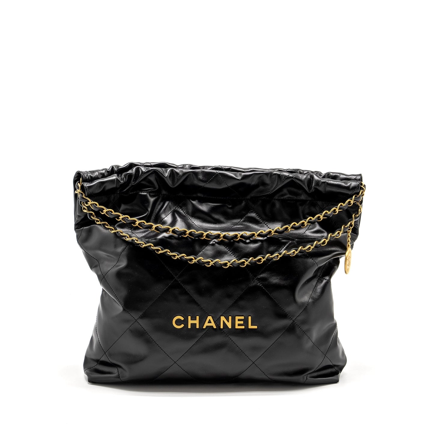 Chanel 22 Shiny Calfskin GHW microchip Black Handbag 6