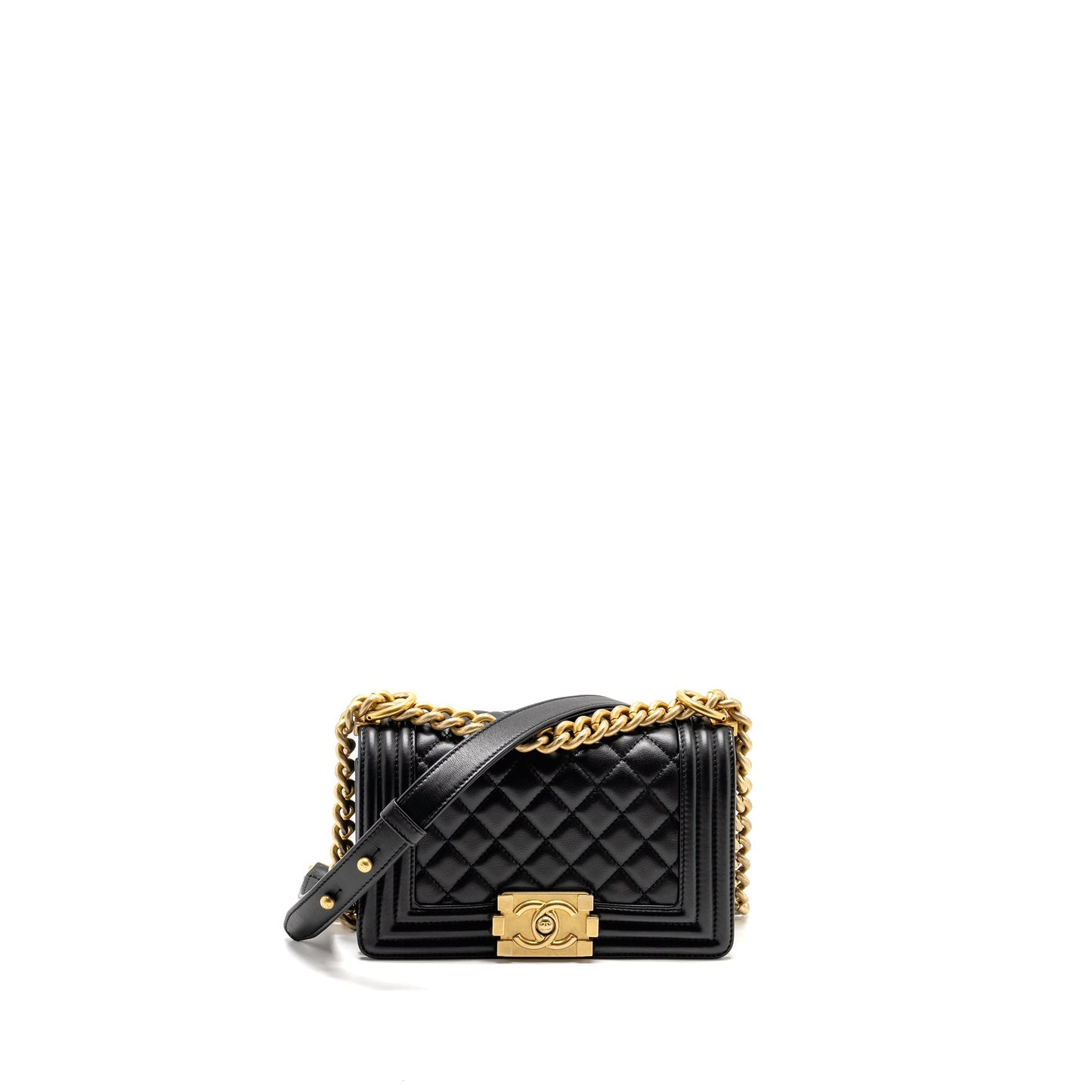 Chanel Boy Calfskin GHW Microchip Black Small Handbag Microchip 2