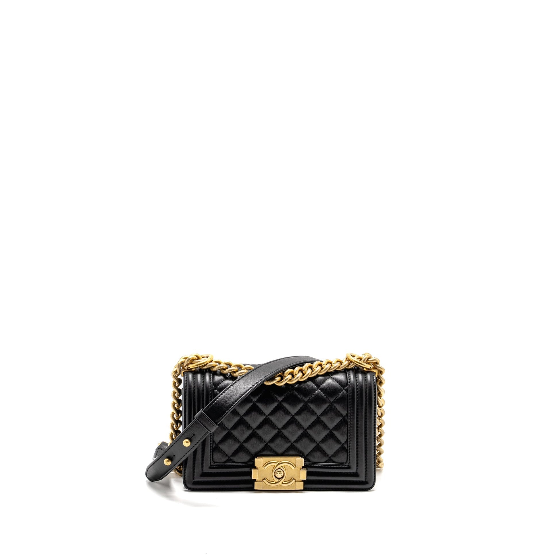 Chanel Boy Calfskin GHW Microchip Black Small Handbag Microchip 2