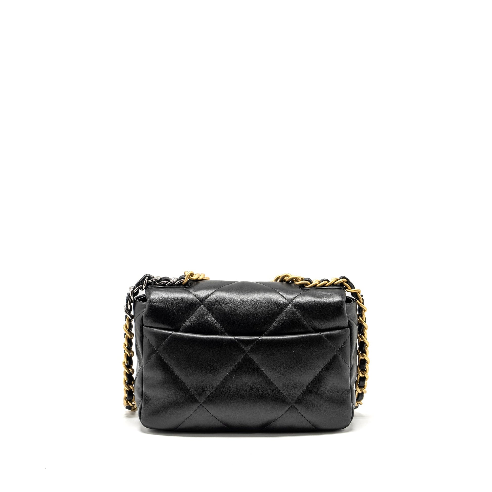 Chanel 19 lambskin hardware Multicolor Black Small Handbag