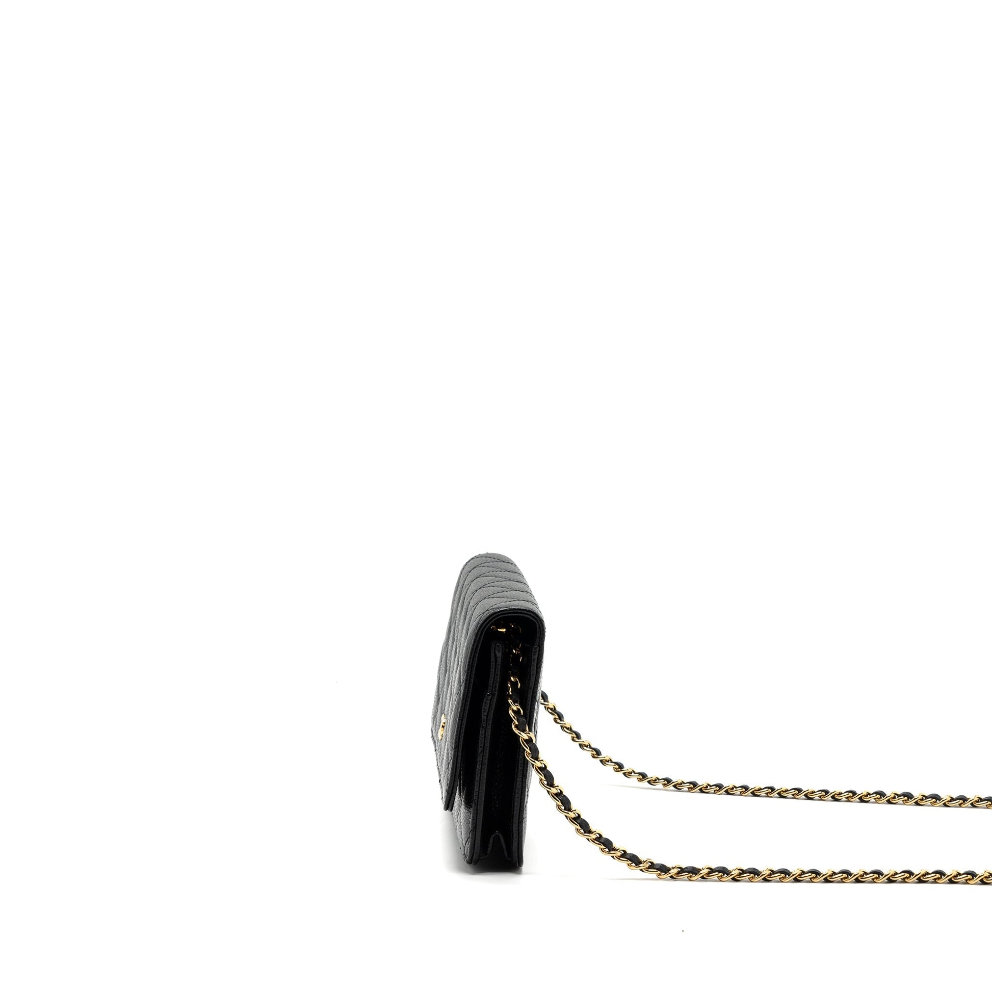 Chanel Classic On Caviar GHW Black Wallet Case Ghw 14
