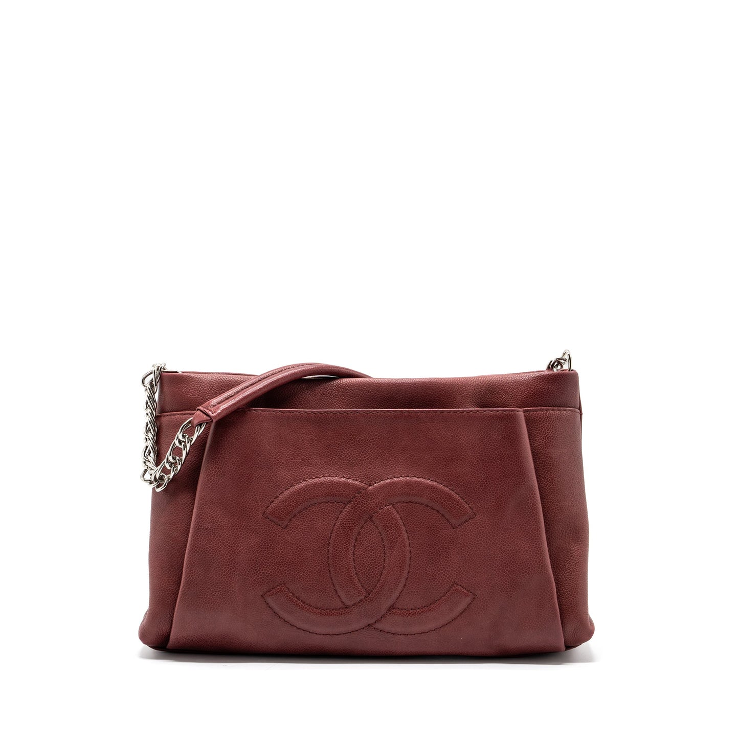 Chanel Grain Calfskin SHW Red Tote Bag