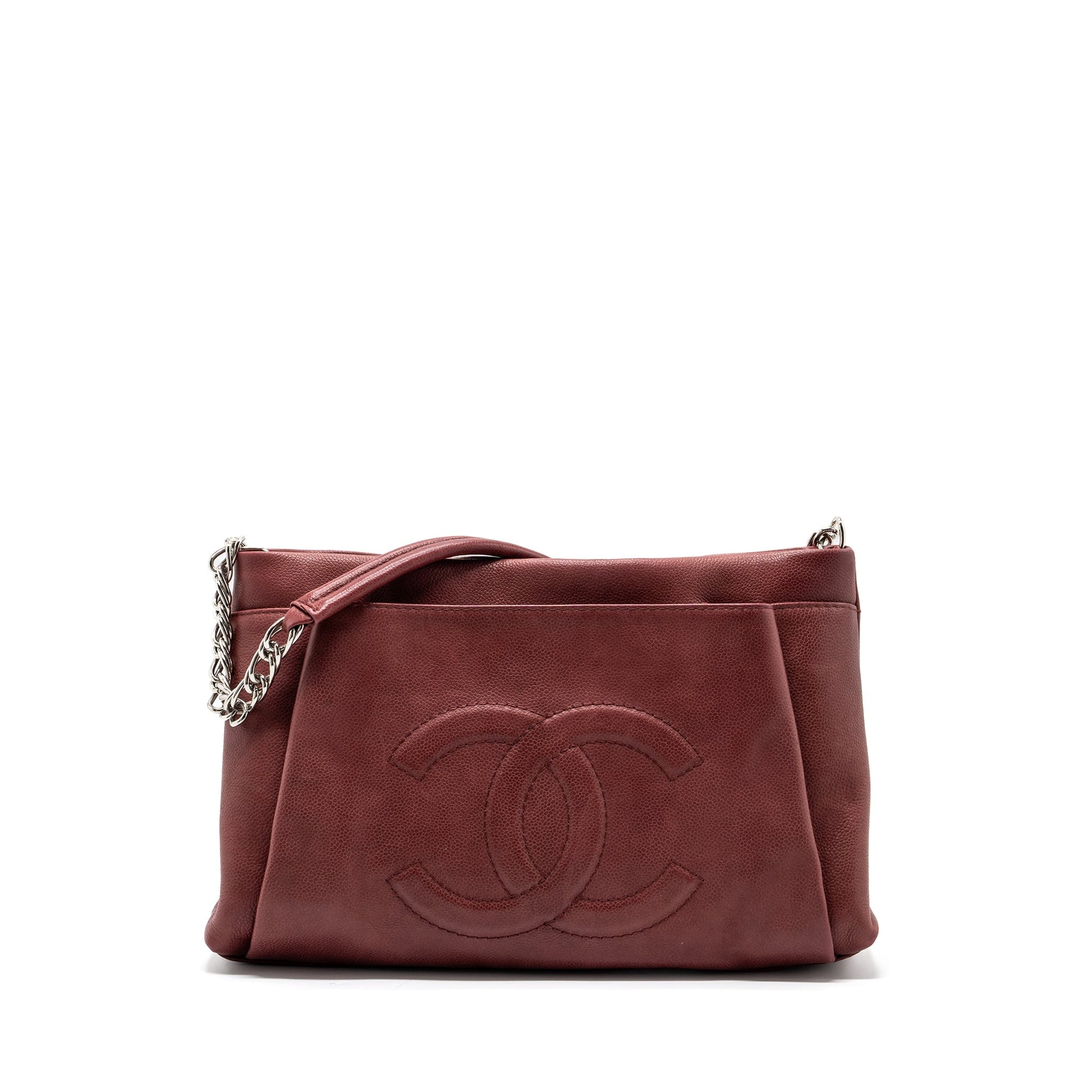 Chanel Grain Calfskin SHW Red Tote Bag