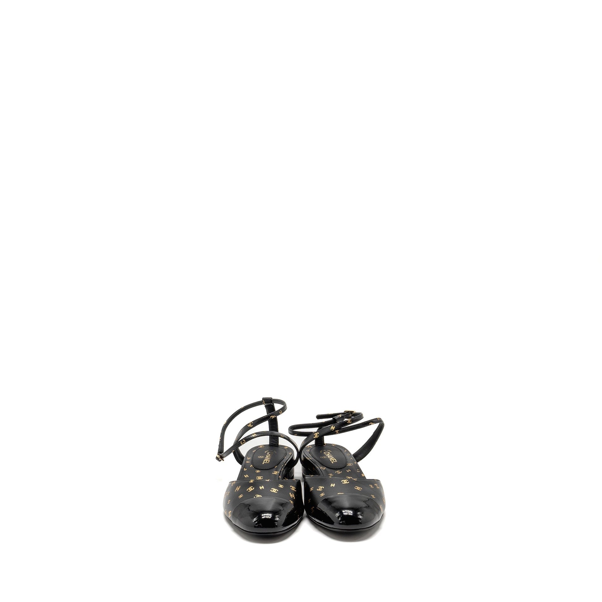 Chanel n Patent Calfskin GHW Black Gold Shoes