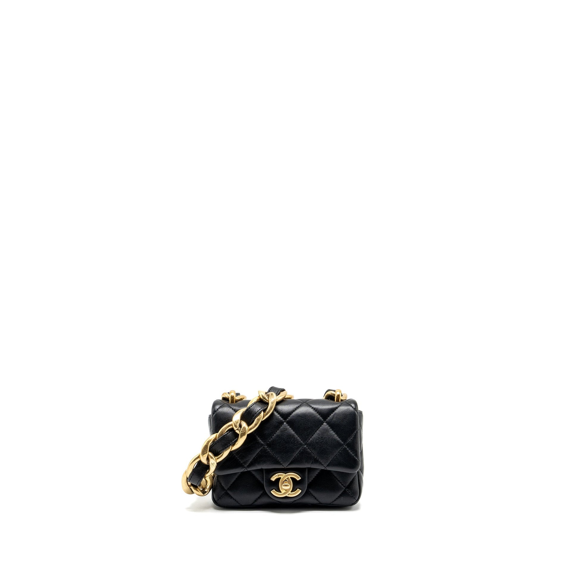 Chanel Square Flap Giant Lambskin GHW Microchip Shoulder Bag