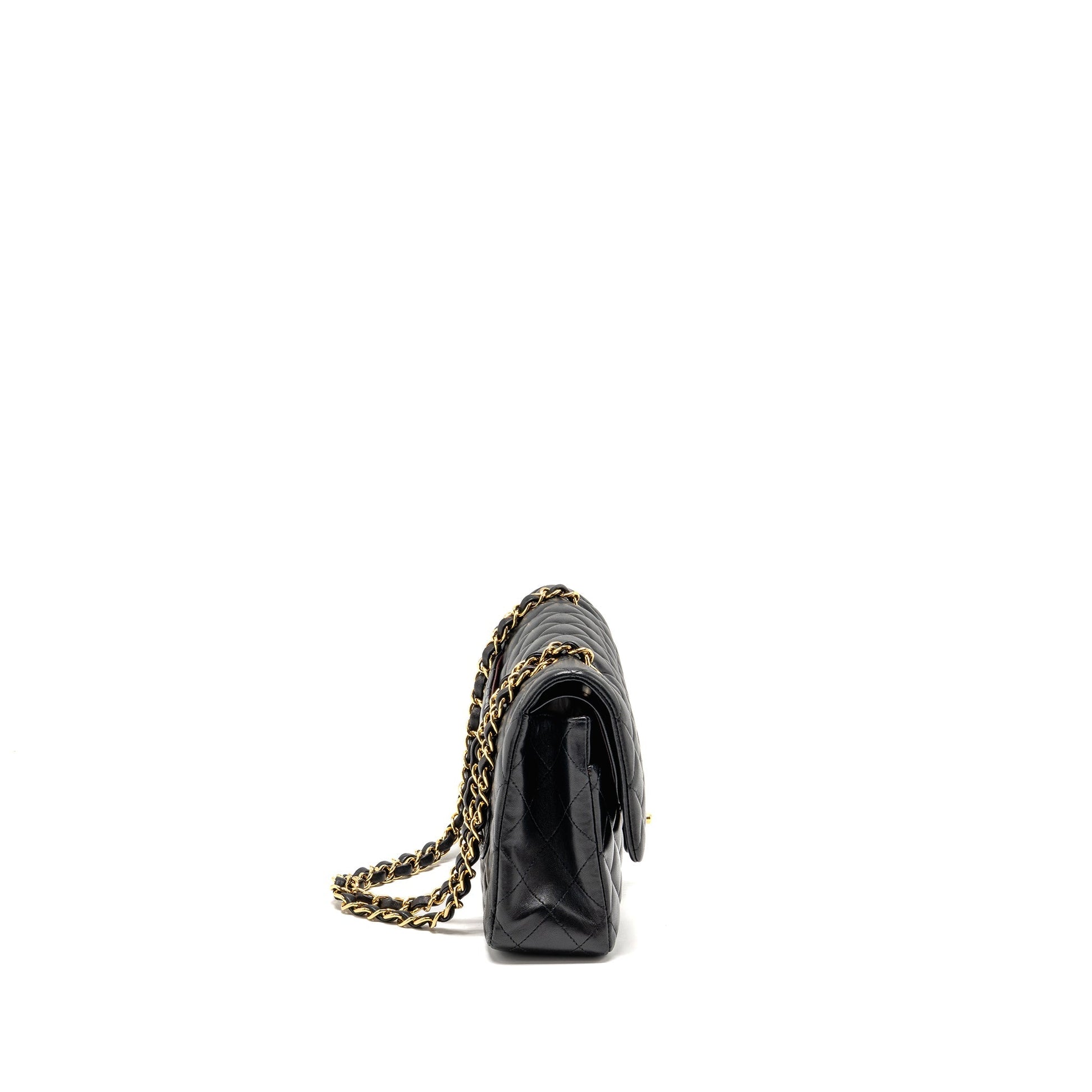 Chanel Classic Double Flap Lambskin GHW Black Shoulder Bag Ghw 2