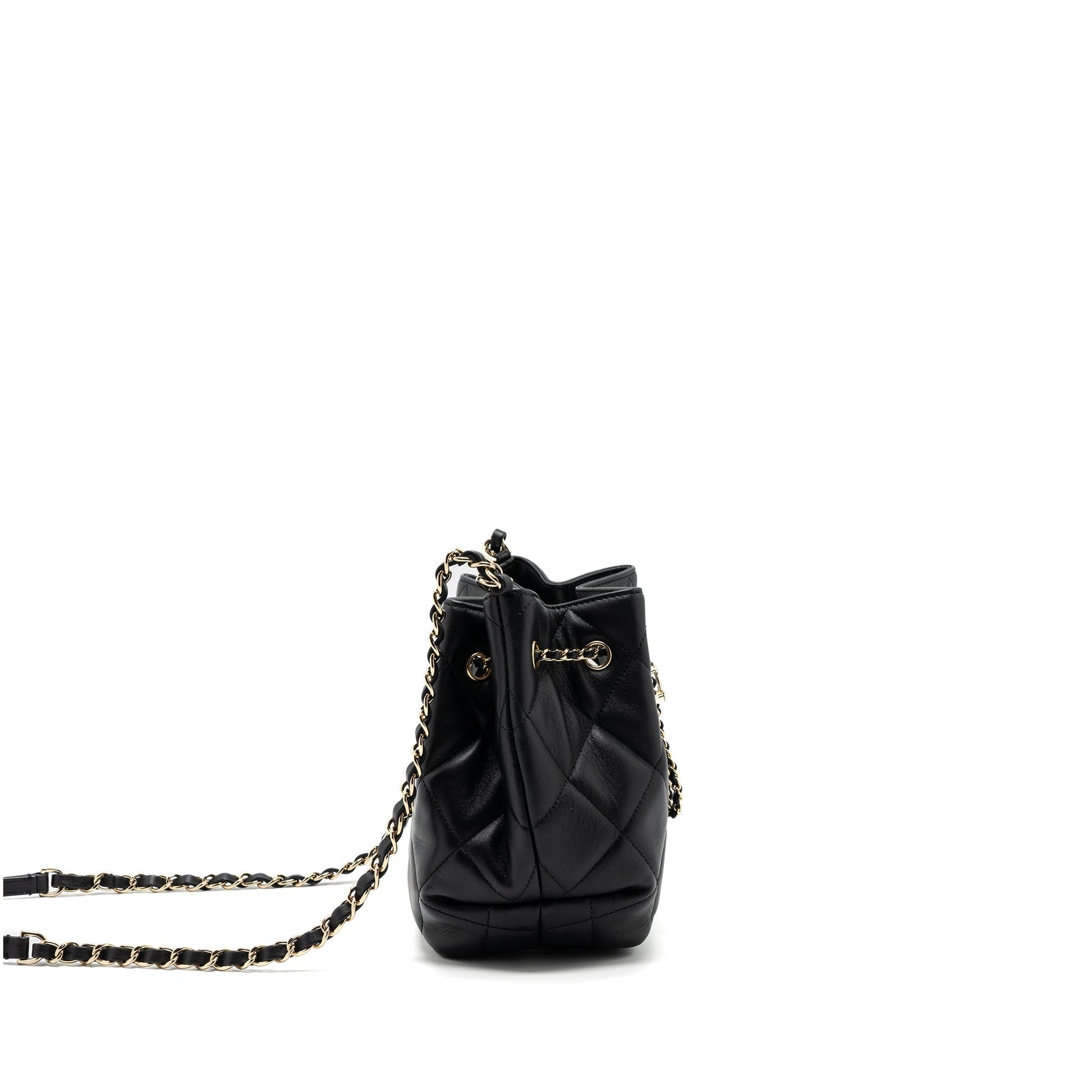 Chanel Drawstring Bucket Calfskin LGHW Black Jewelry Lghw 1