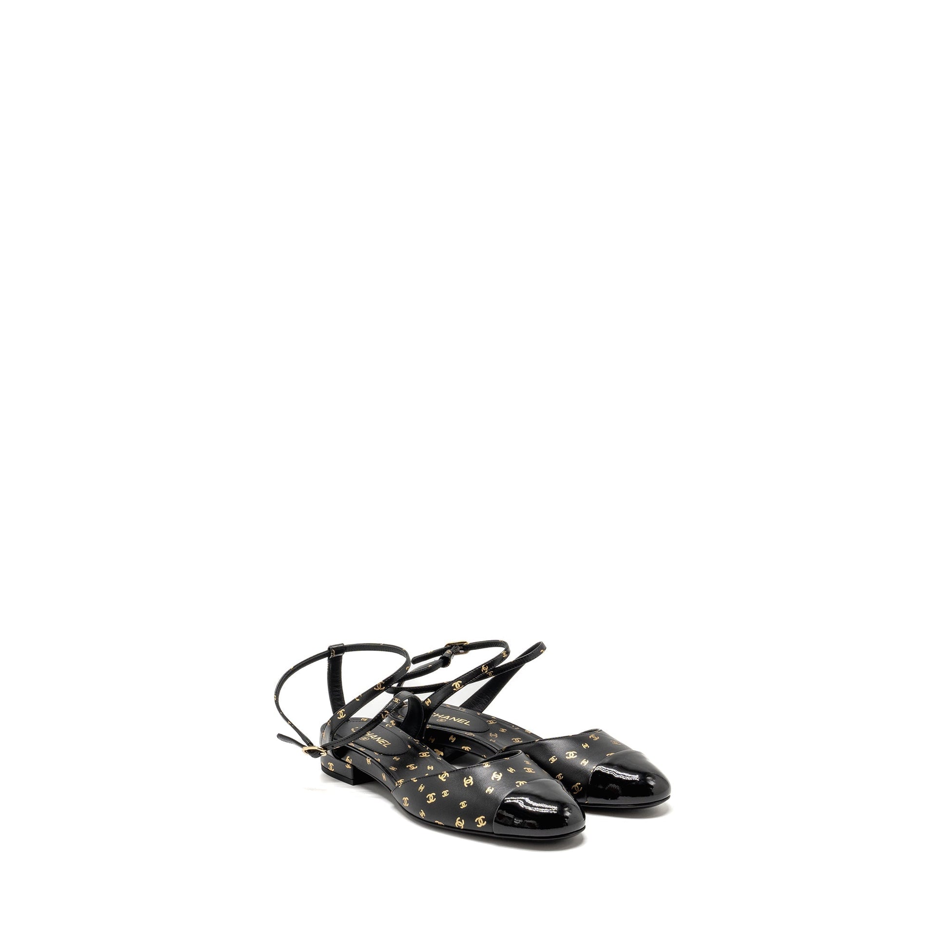 Chanel n Patent Calfskin GHW Black Gold Shoes