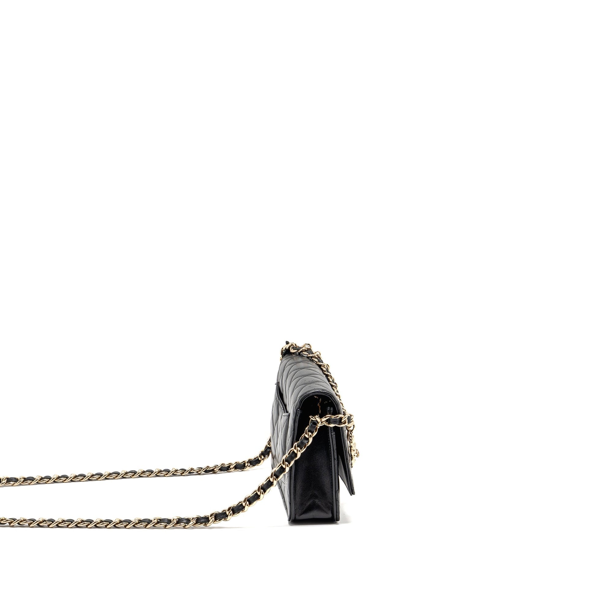 Chanel Coco Charm on Lambskin LGHW Black Key Chain Lghw 1