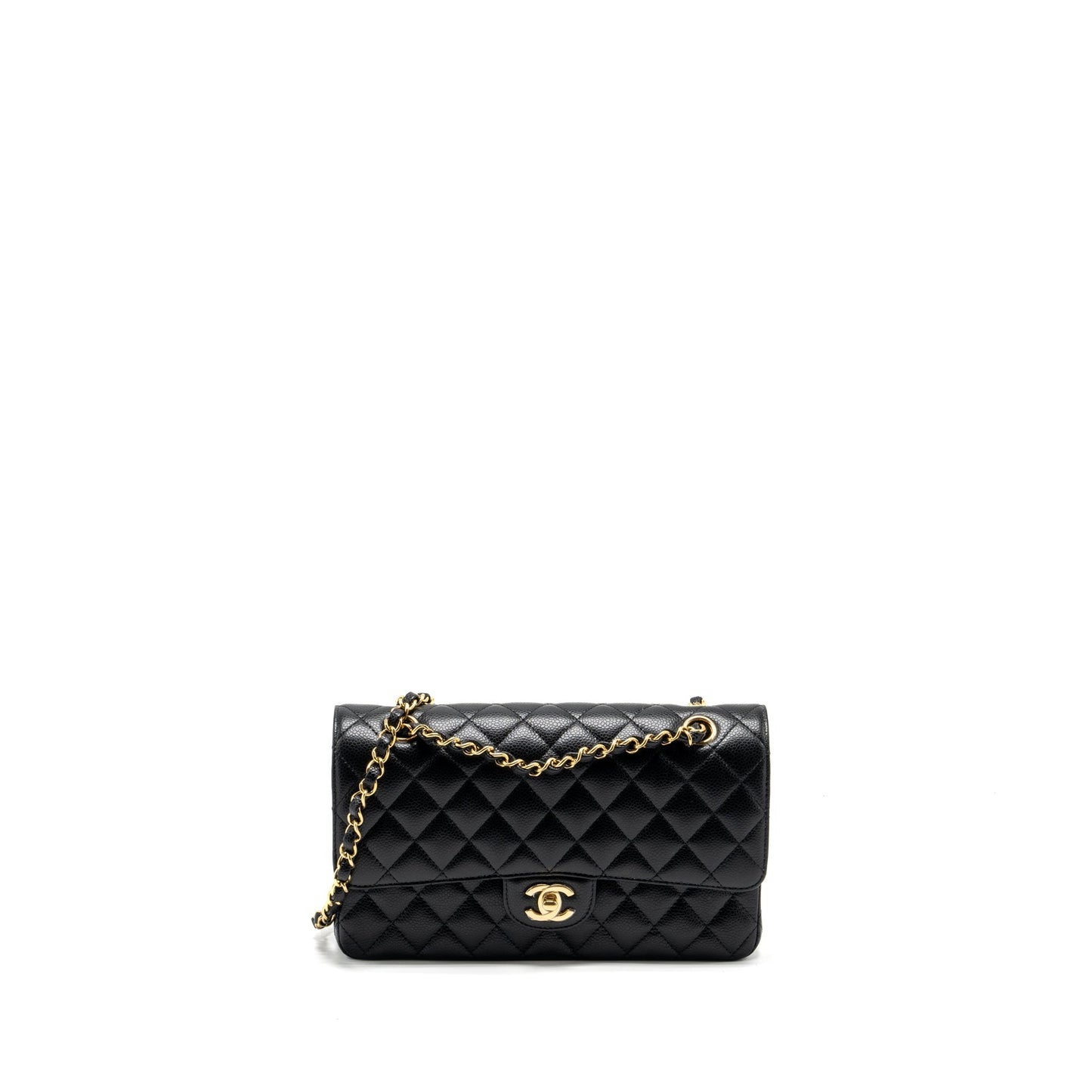 Chanel classic double flap Caviar GHW microchip Black Shoulder Bag Microchip 9