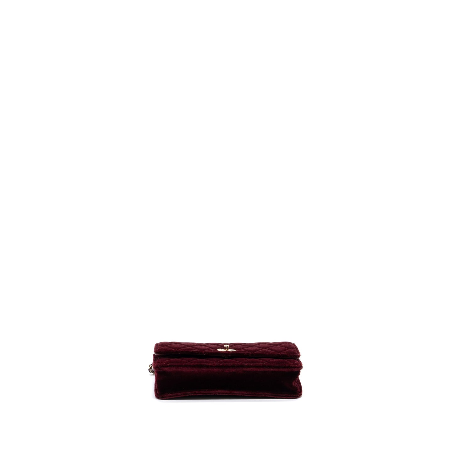 Chanel Crystal Pearl Crush On Velvet Burgundy Wallet Case