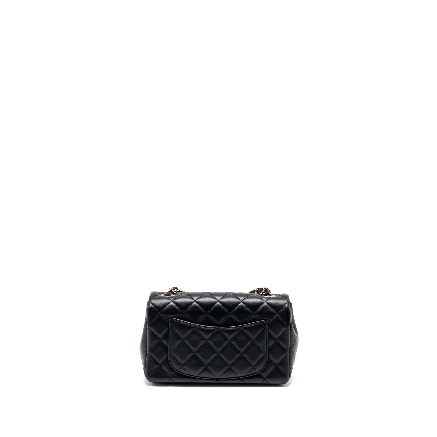 Chanel Mini Rectangular Flap Lambskin Black Lghw Jewelry