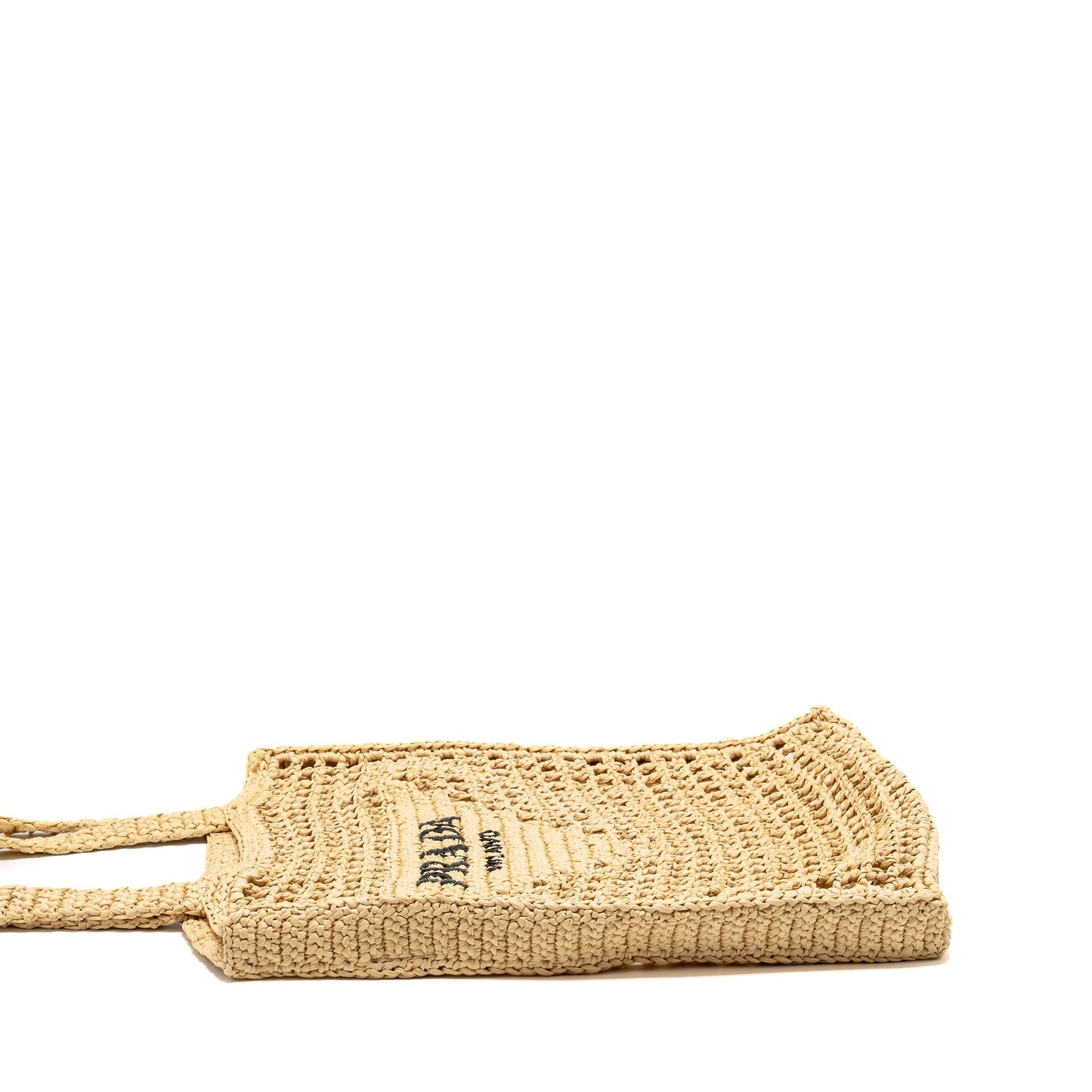 Prada Crochet Tote Purse Natural Handbag Raffia Tote Bag