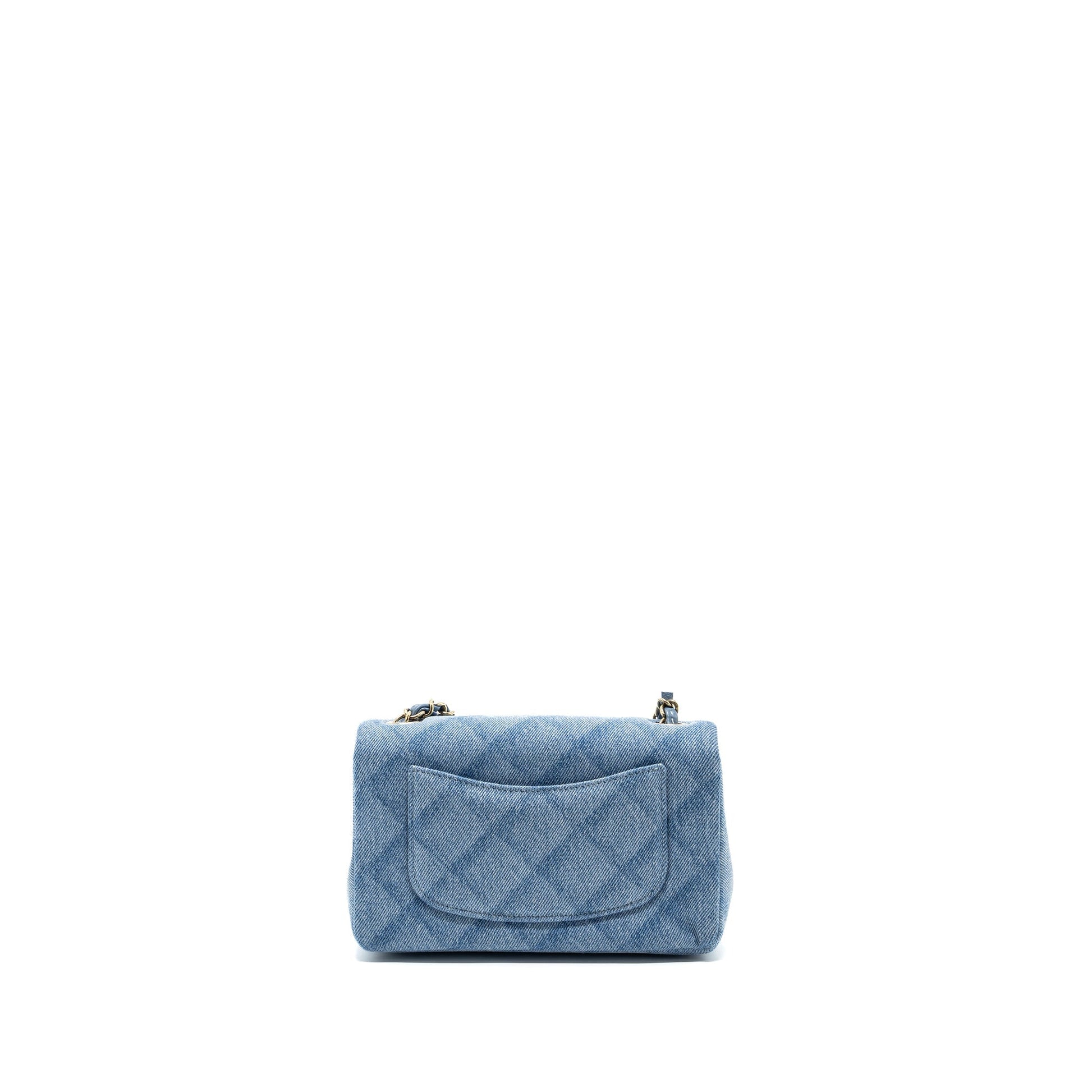 Chanel 22B Rectangular Flap Denim Light LGHW Blue Shoulder Bag