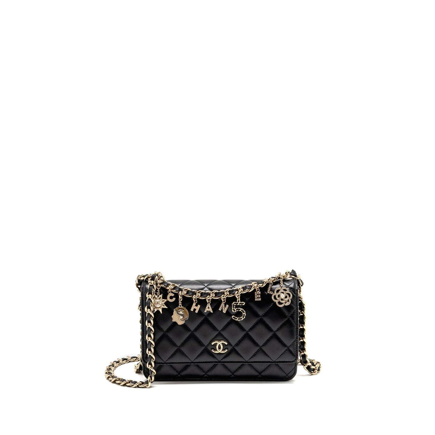 Chanel Coco Charm on Lambskin LGHW Black Key Chain Lghw 1