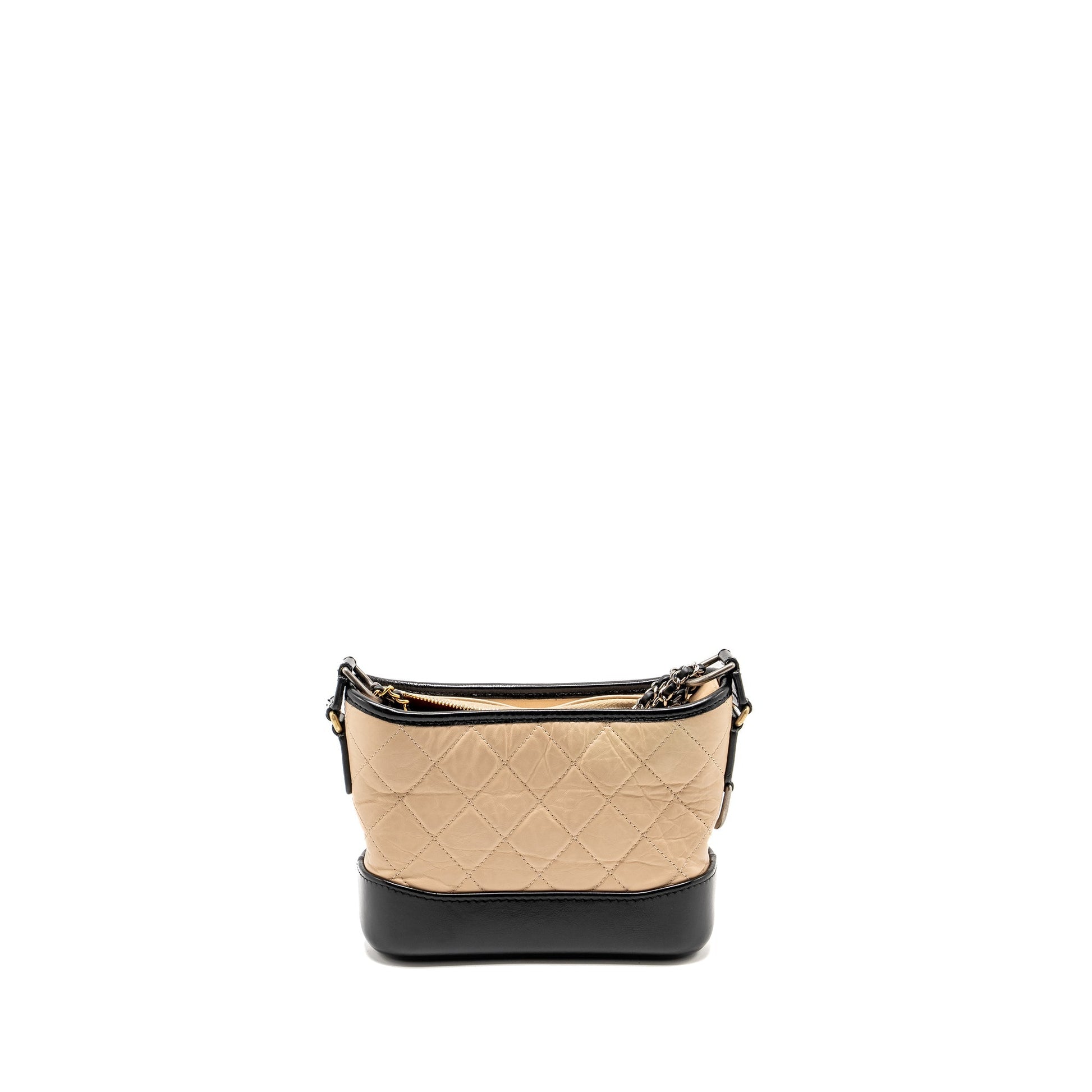 Chanel Gabrielle Hobo Aged Calfskin Hardware Multicolour Black Beige Small Shoulder Bag Hardware 2