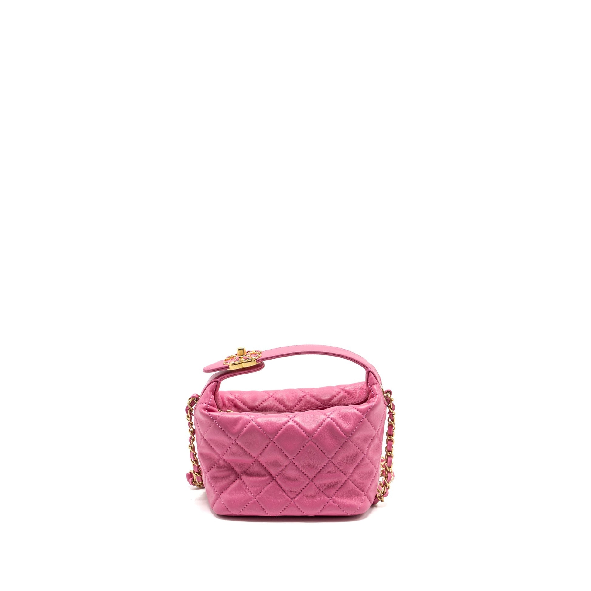 Chanel 20S Quilted hobo Lambskin GHW Pink Small Shoulder Bag