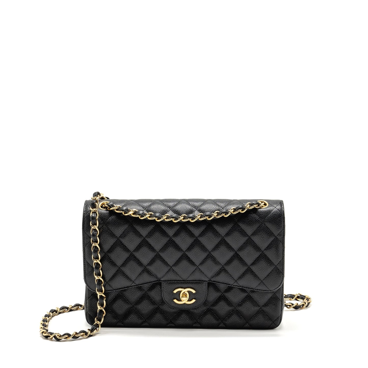 Chanel Jumbo Classic Double Flap Caviar GHW Black Shoulder Bag 7