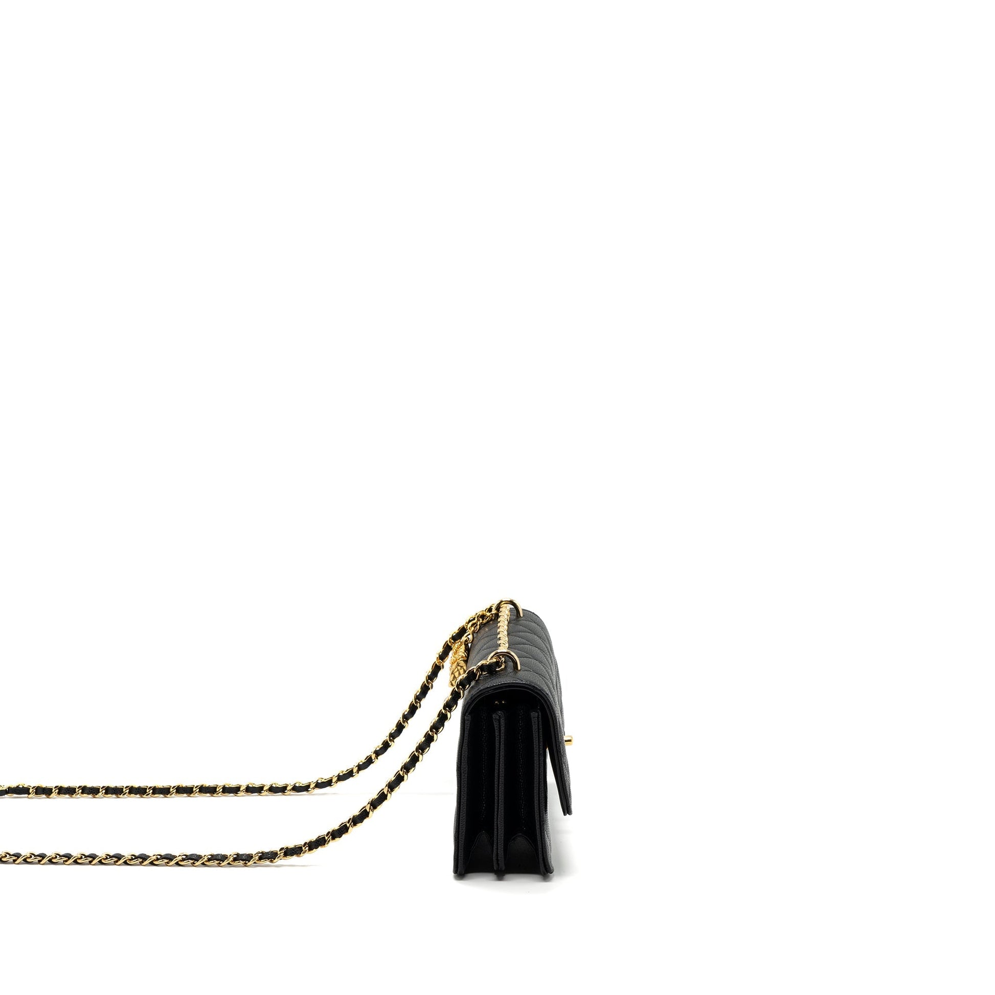 Chanel 23s On Charm Caviar GHW Microchip Black Key Chain