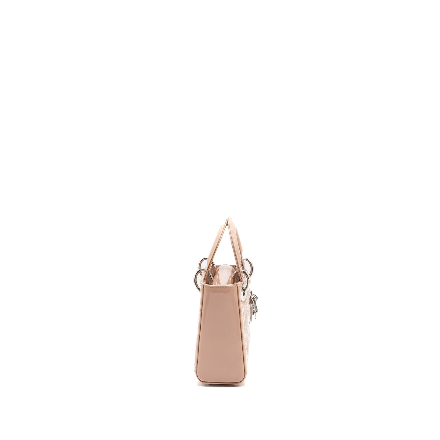 Dior Lady Patent Light Handbag Leather Pink Travel Bag