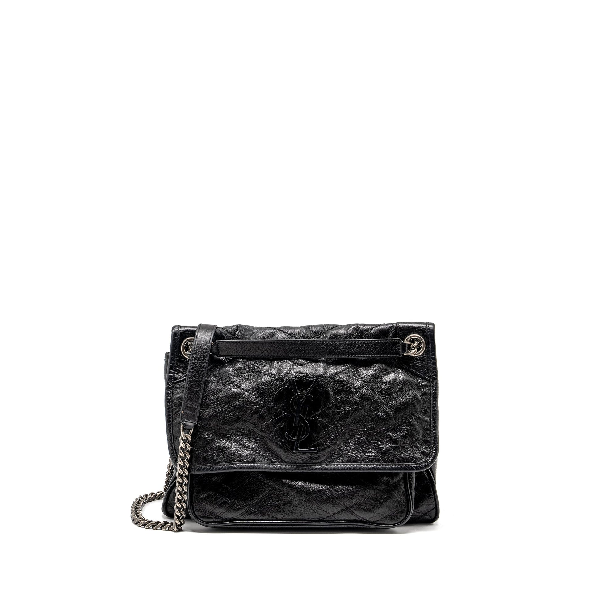 YSL Saint Laurent Niki Calfskin Handbag Black Medium Travel Bag