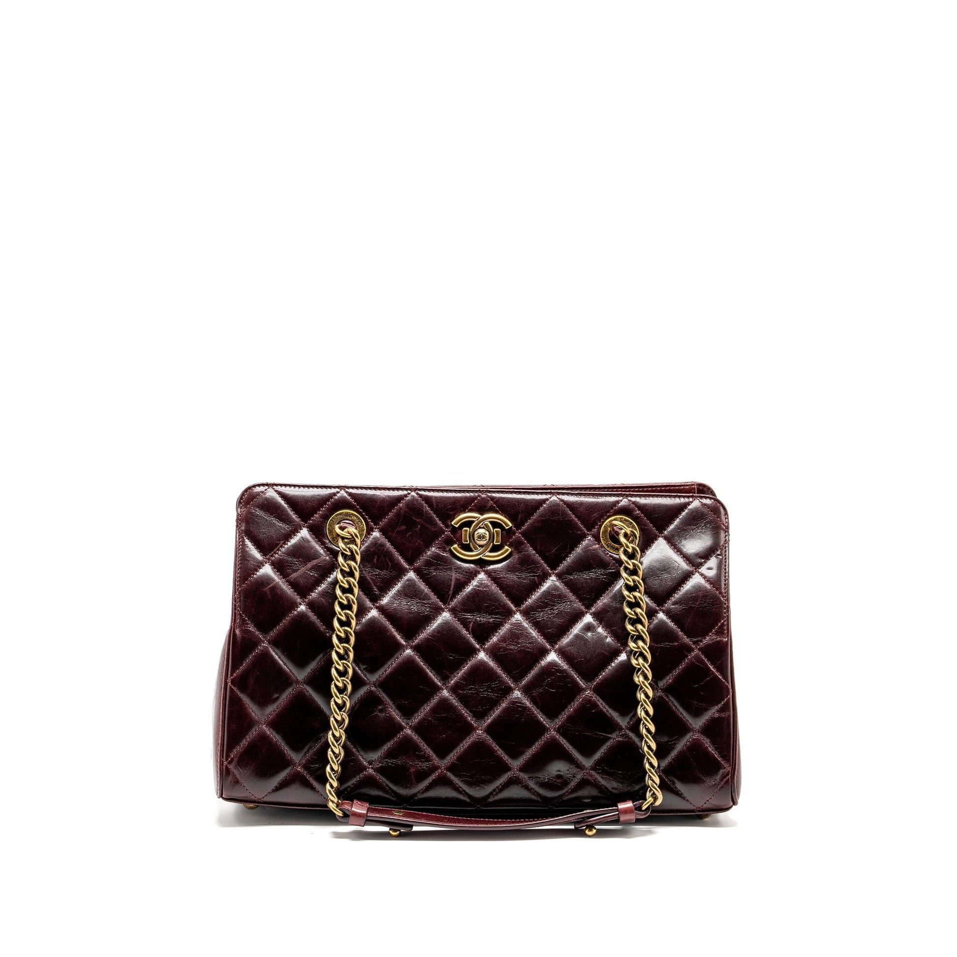 Chanel Perfect Edge Calfskin Burgundy GHW Tote Bag