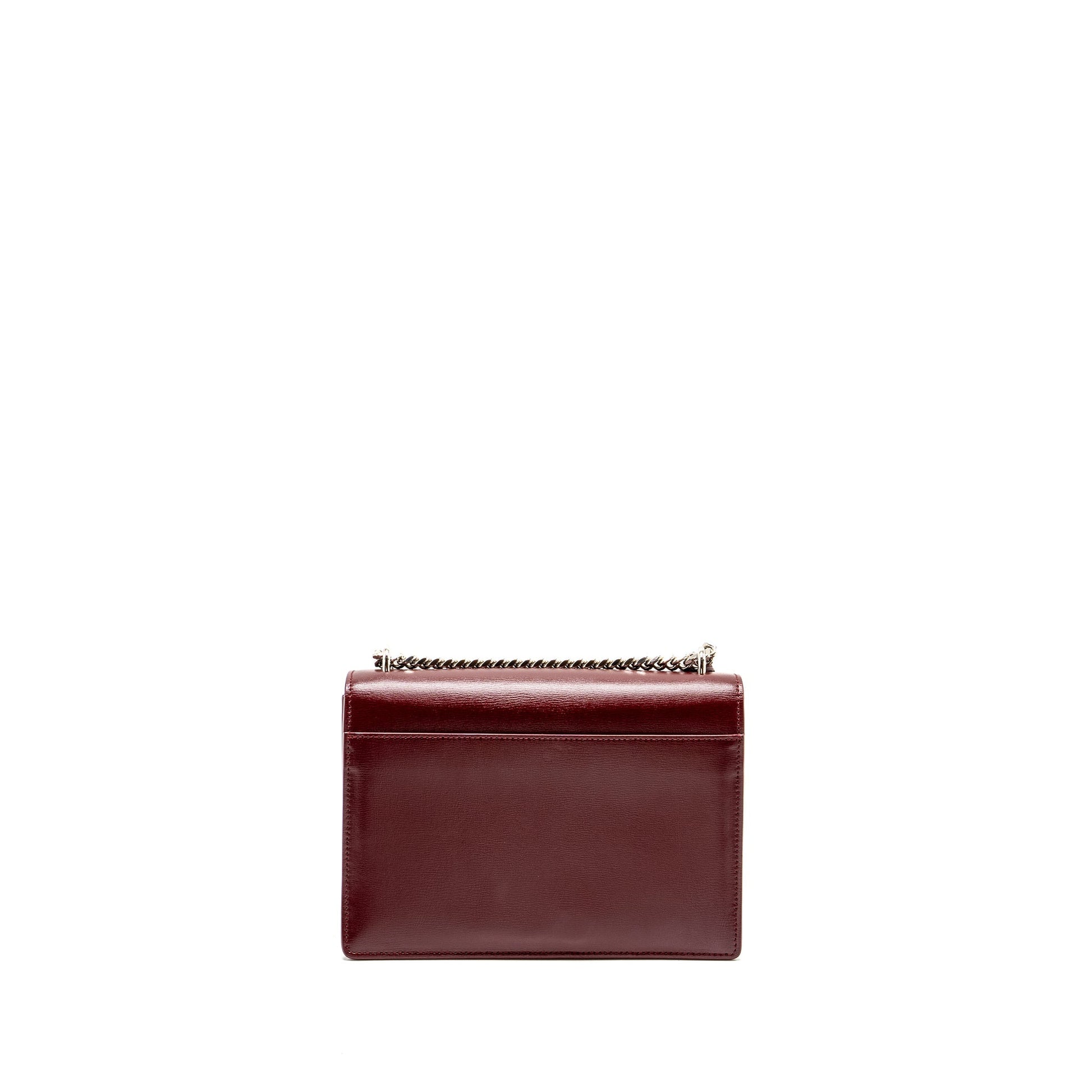 YSL Saint Laurent Sunset Purse Calfskin Burgundy Travel Bag