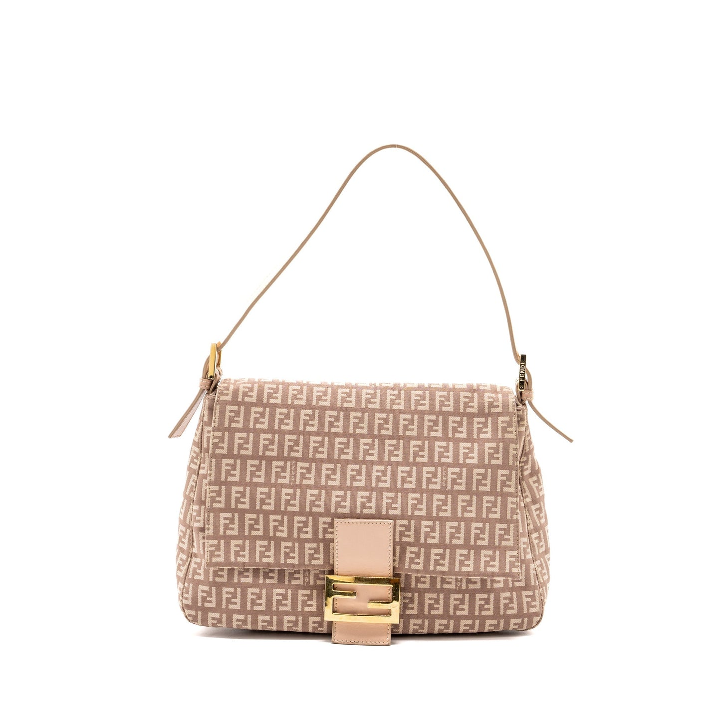 Fendi Zucchino Mama Purse Jacquard Light Canvas Pink Flap Travel Bag