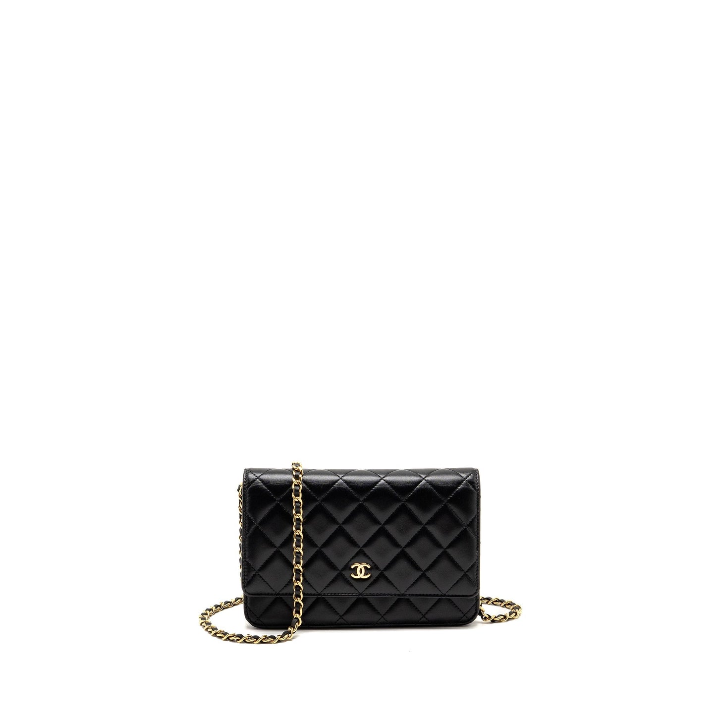 Chanel Classic On Calfskin GHW Black Wallet Case