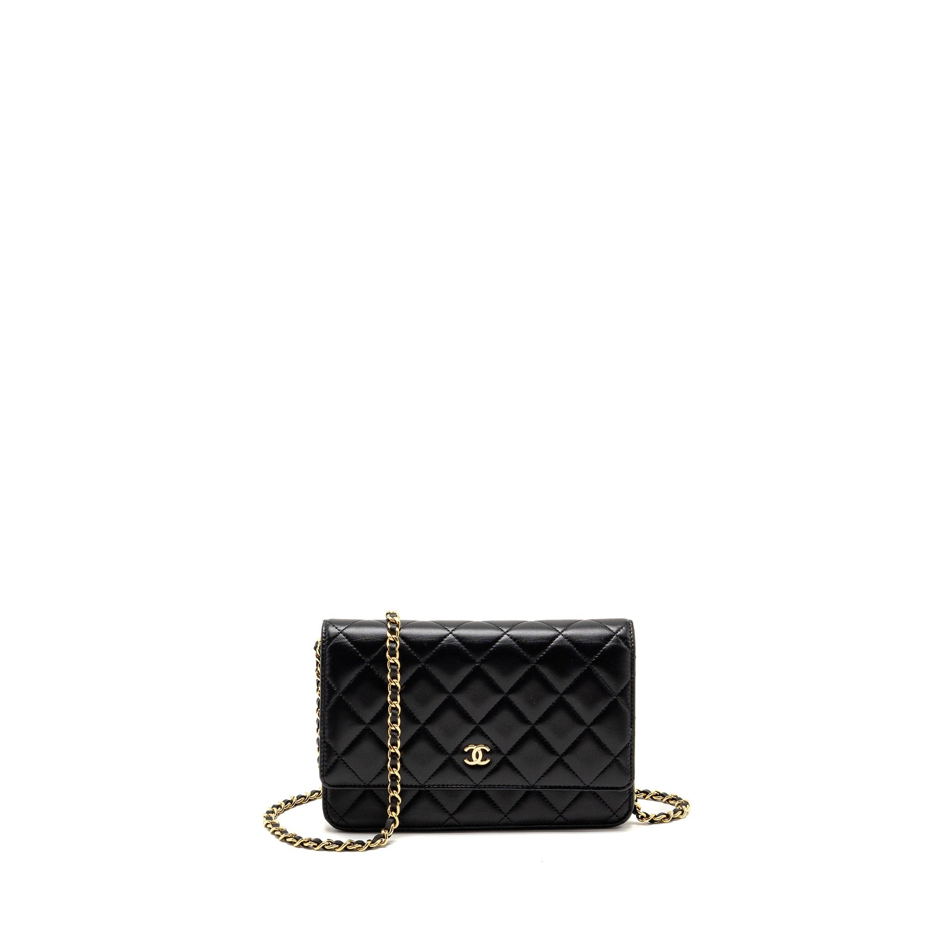 Chanel Classic On Calfskin GHW Black Wallet Case