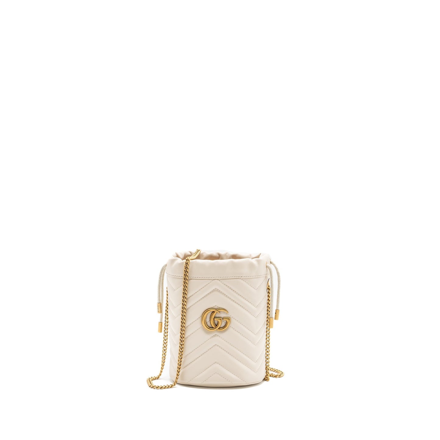Gucci Marmont Bag Calfskin White Mini Bucket Bag