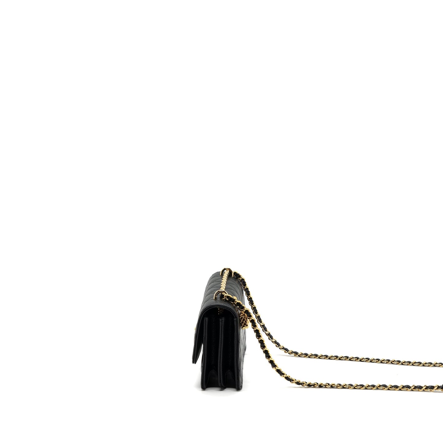 Chanel 23s On Charm Caviar GHW Microchip Black Key Chain