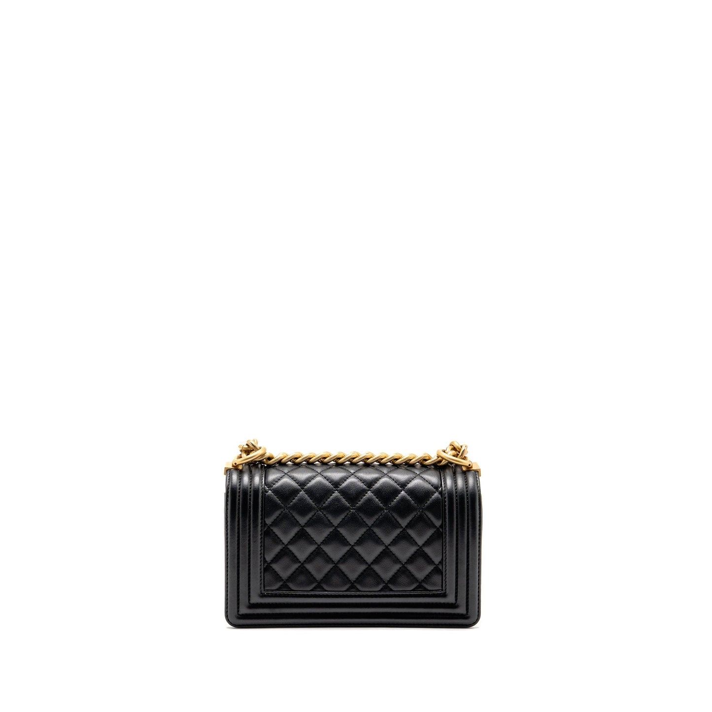 Chanel Boy Calfskin GHW Black Small Handbag Black Ghw